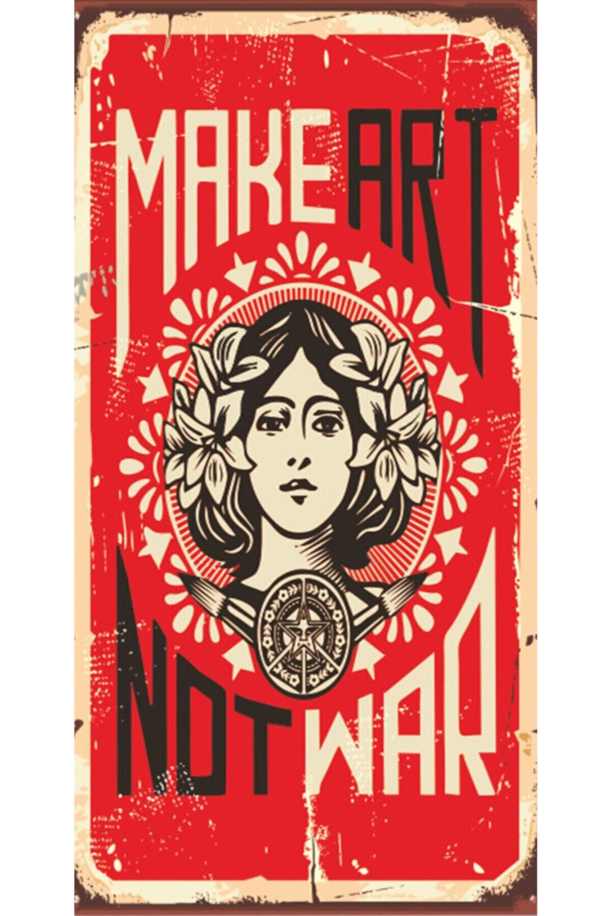 Make Art - Retro Ahşap Poster – Özel Koleksiyon – Hbb