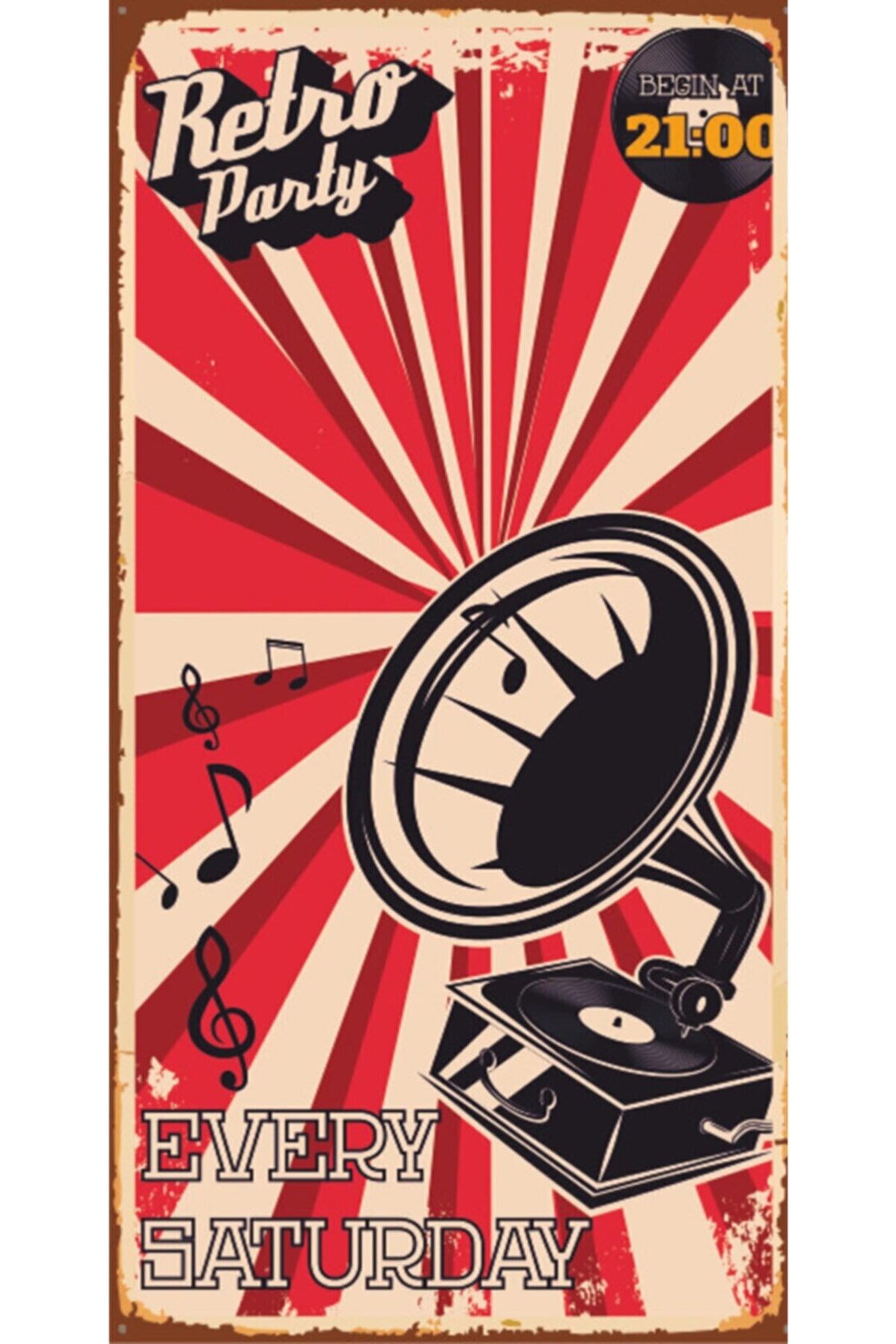 Retro Party - Retro Ahşap Poster – Özel Koleksiyon – Hbb