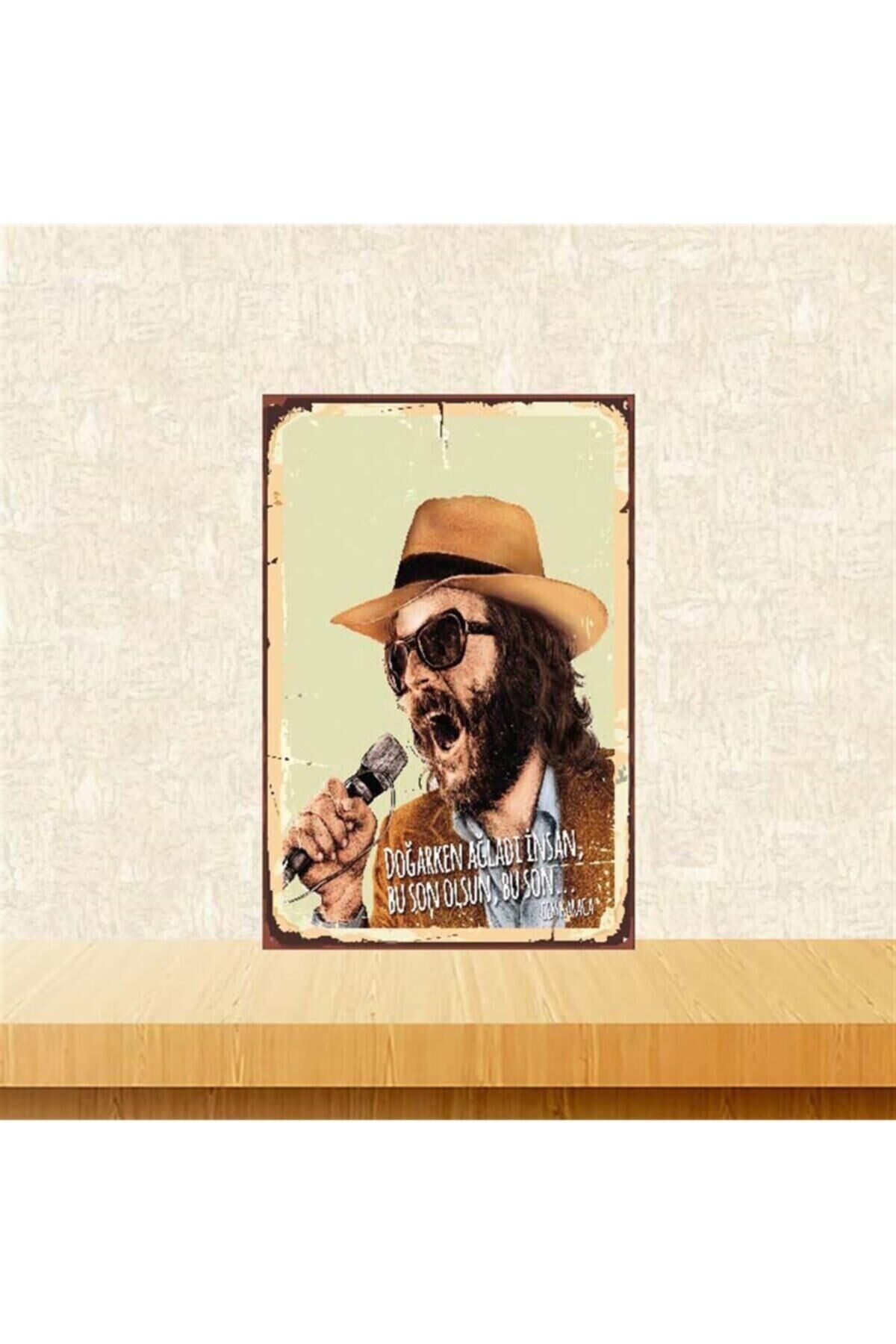 Doğarken Ağladı Insan 20-30 Cm Retro Ahşap Poster