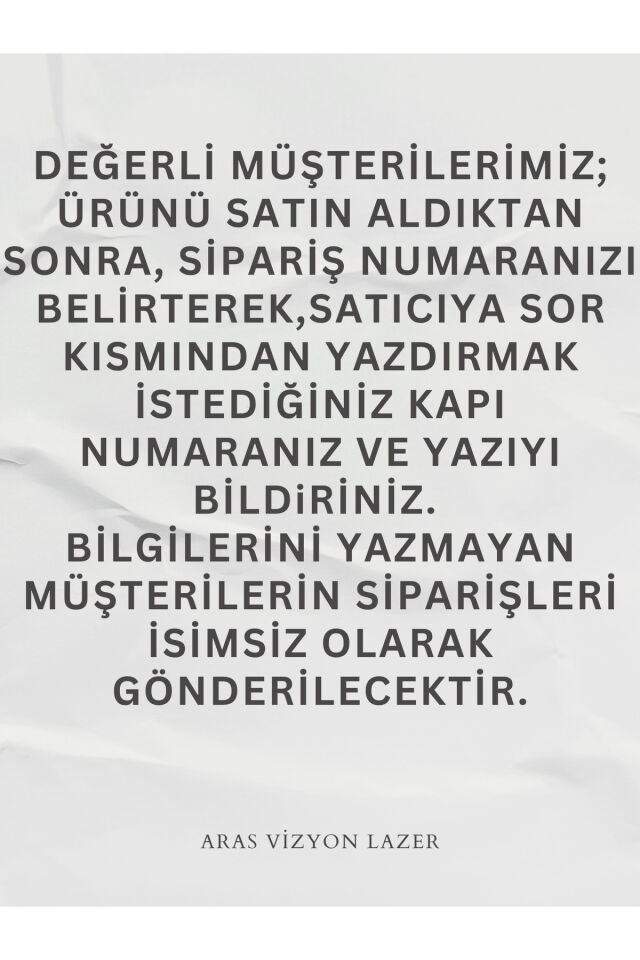 Kişiye Özel Pleksi Kapı İsimliği ve Numarası