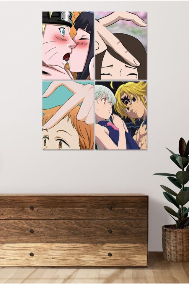 4 Parçalı Çerçeve Görünümlü Mdf Tablo Seti Dnu043