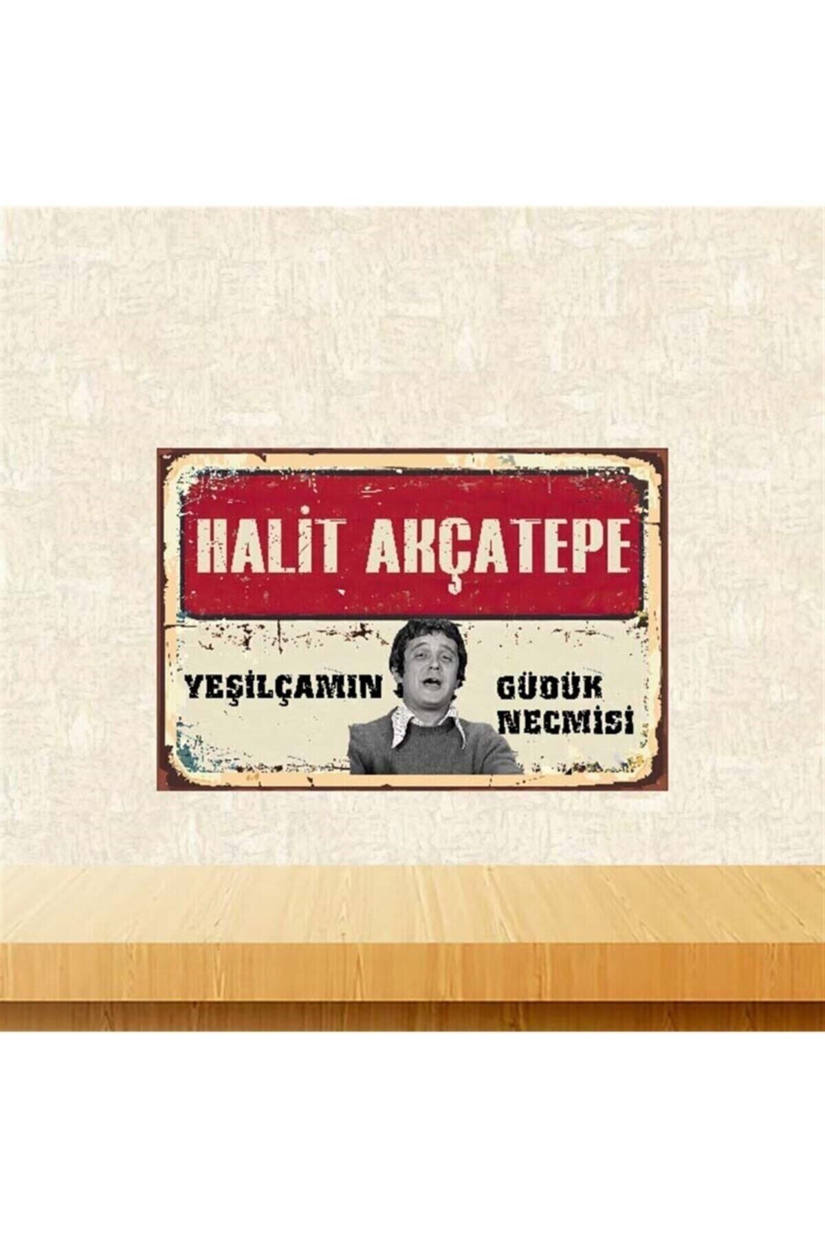 Halit Akçatepe Yeşilçamın Güdük Necmisi Retro Ahşap Poster