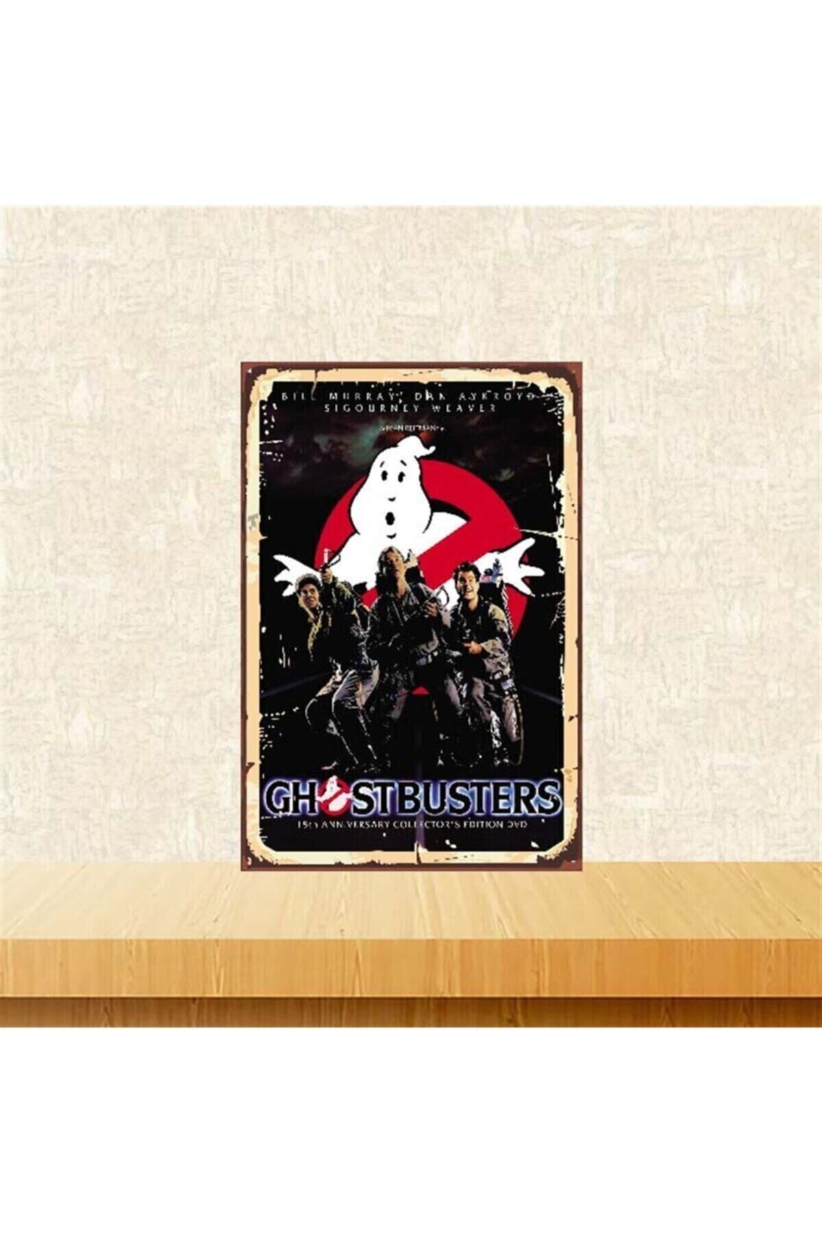 Ghostbusters Tasarımlı 20-30 Cm Retro Ahşap Poster