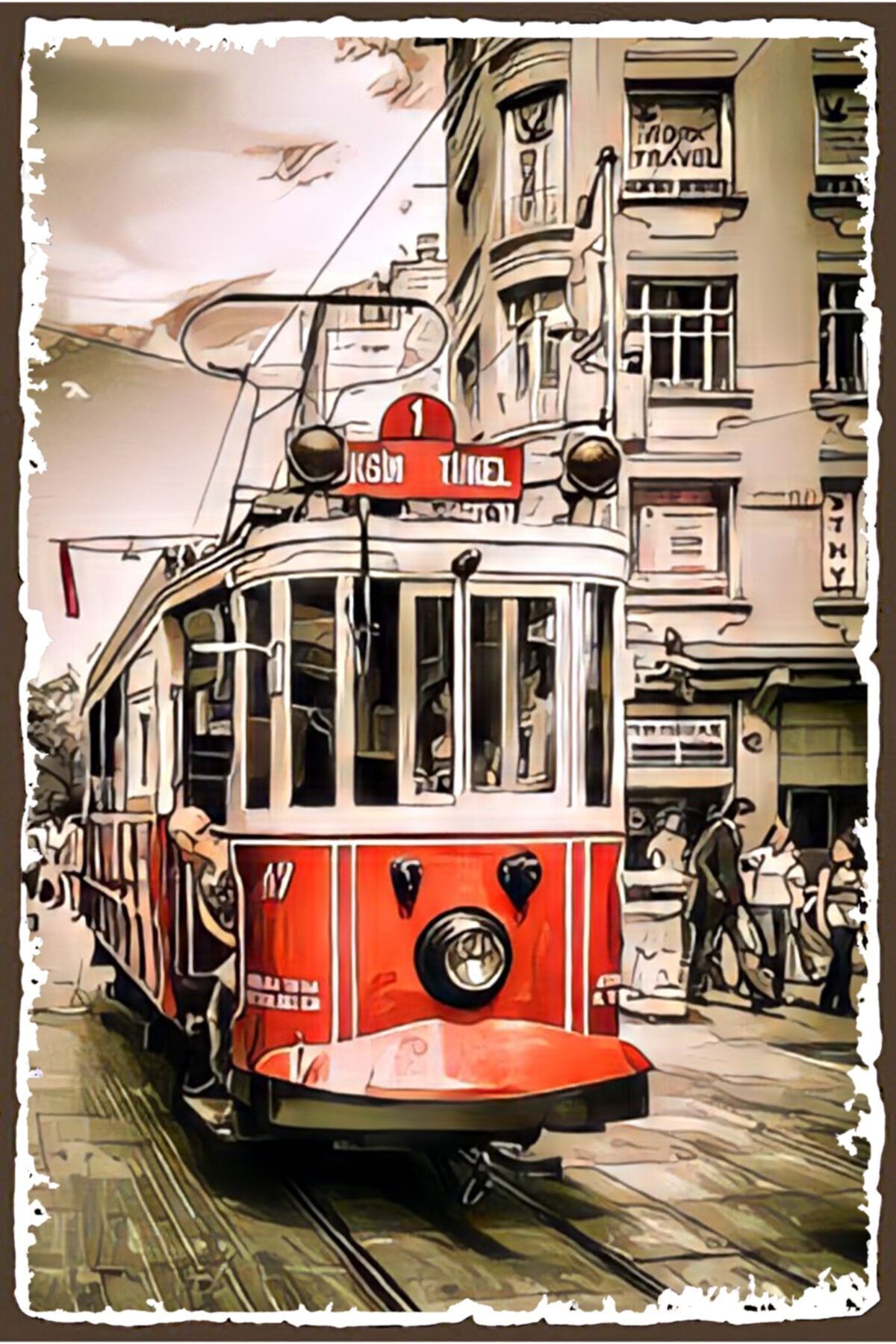 Taksim Tünel Tramvayı Retro Poster Özel İstanbul Koleksiyonu -hbb