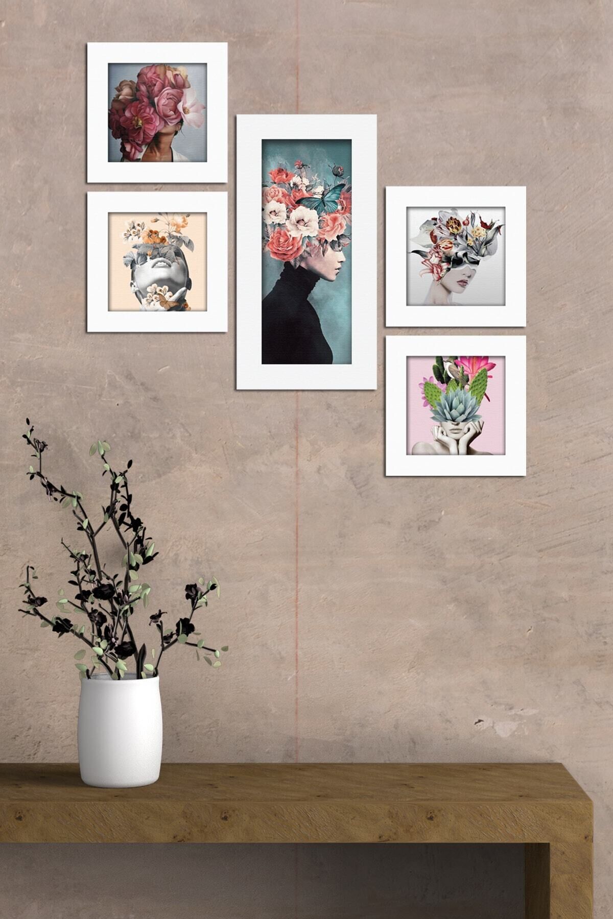 Collage Style 5 Parçalı Mdf Tablo Atf232