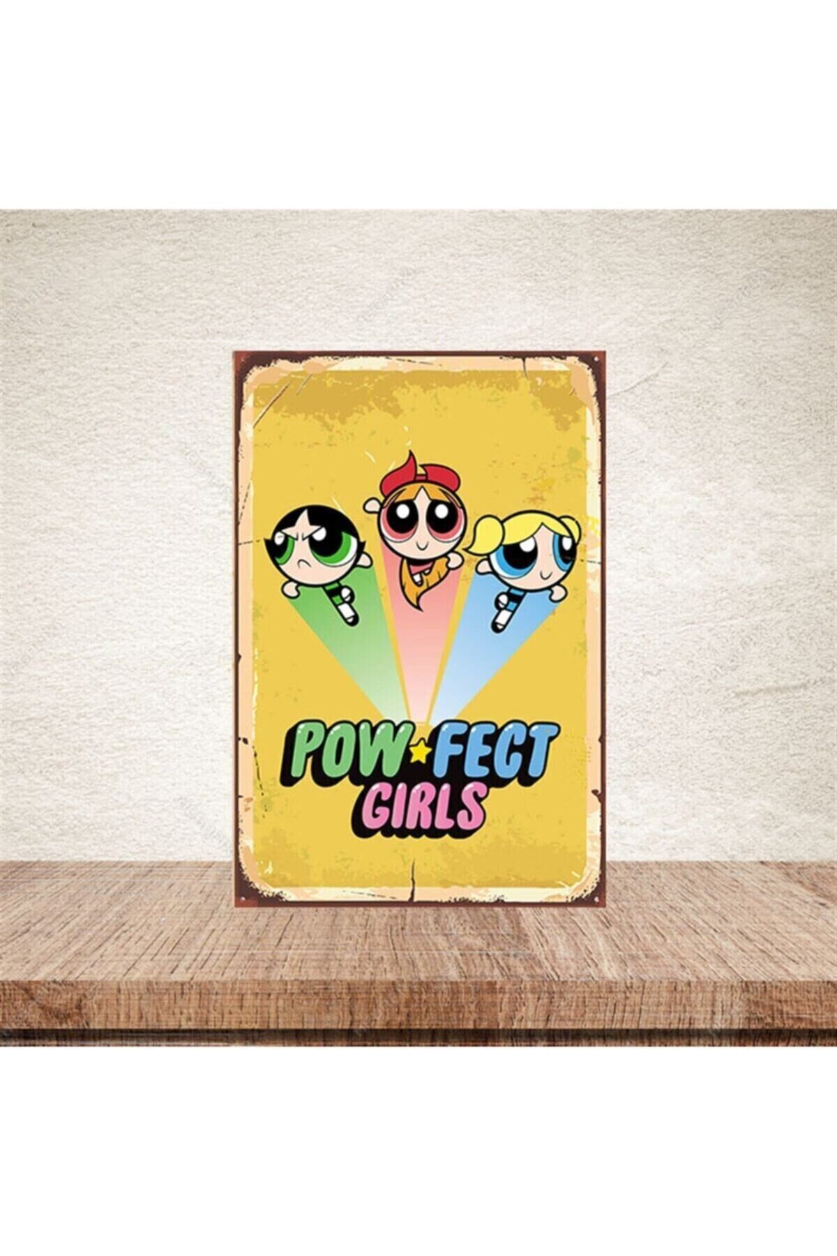 Pow Fect Girls 20-30 Cm Retro Ahşap Poster