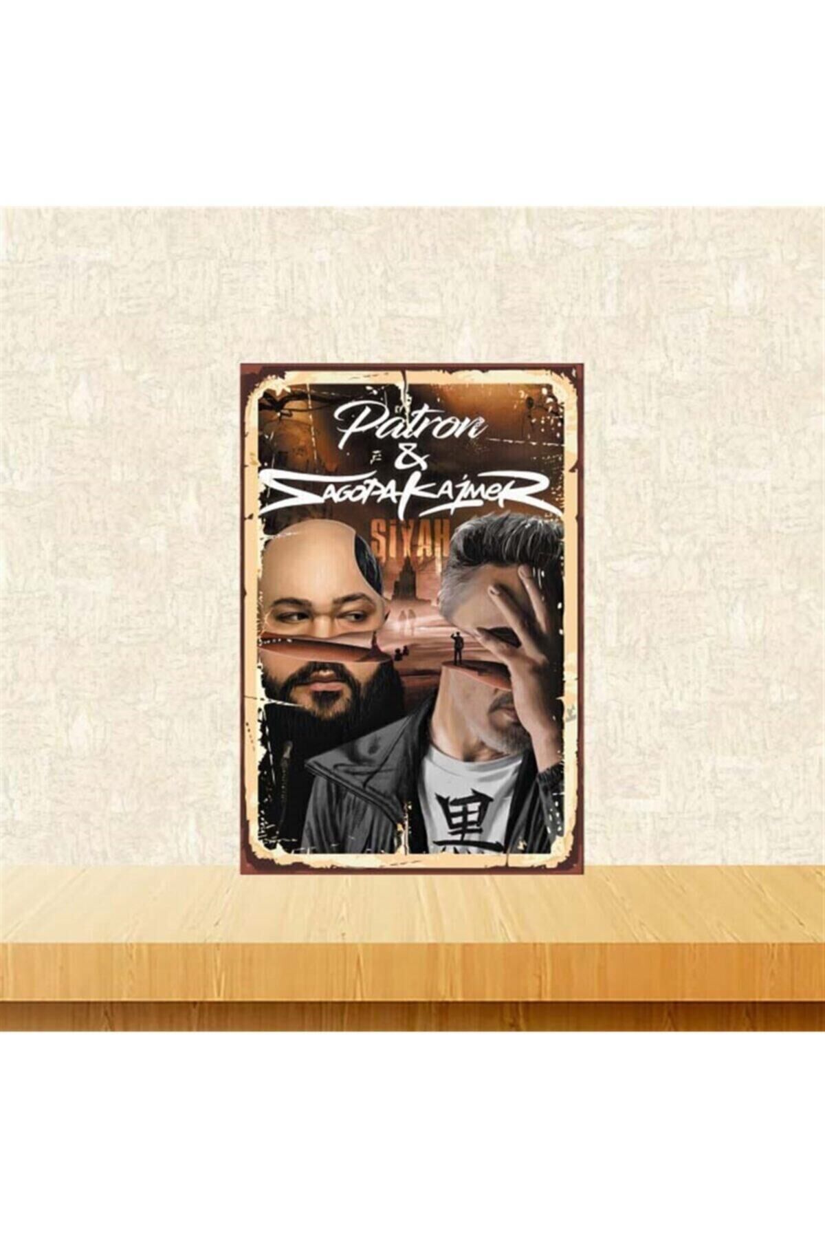 Patron Ft. Sagopa Kajmer 20-30 cm Retro Ahşap Poster Tkfx3678