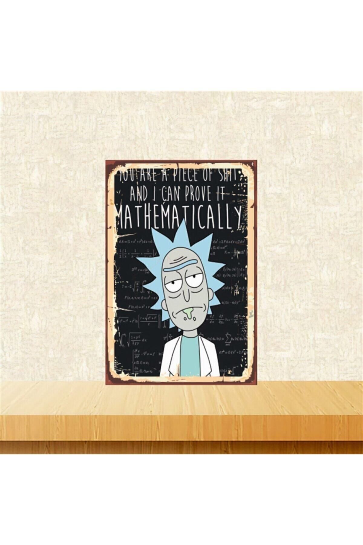 Rick And Morty Mathematically 20-30 Cm Retro Ahşap Tablo Tkfx5851