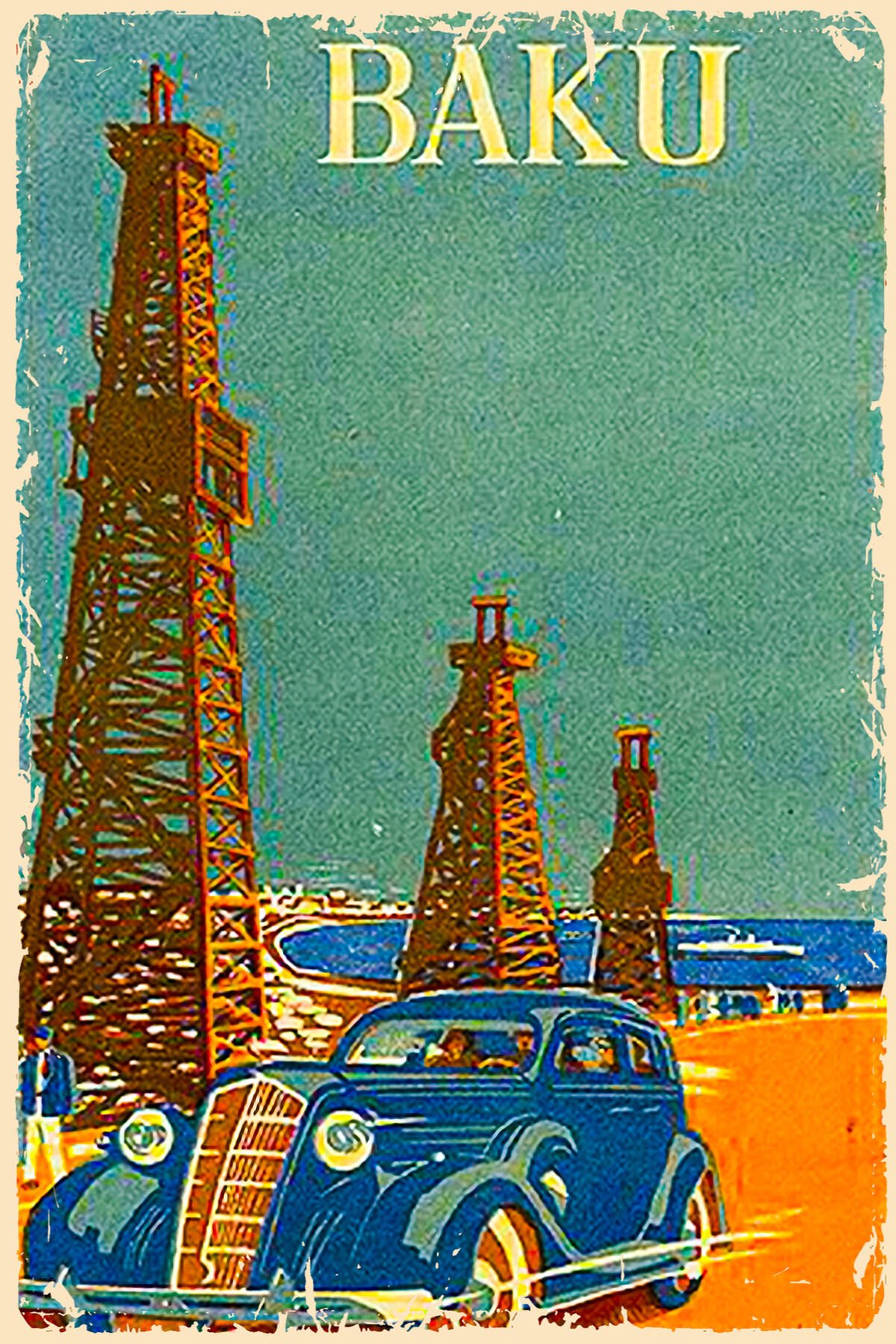 Baku Retro Ahşap Poster (20x30)