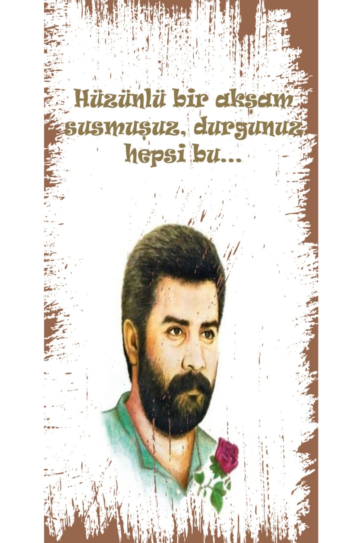 Ahmet Kaya Tasarım Yazılı Mini Ahşap Poster