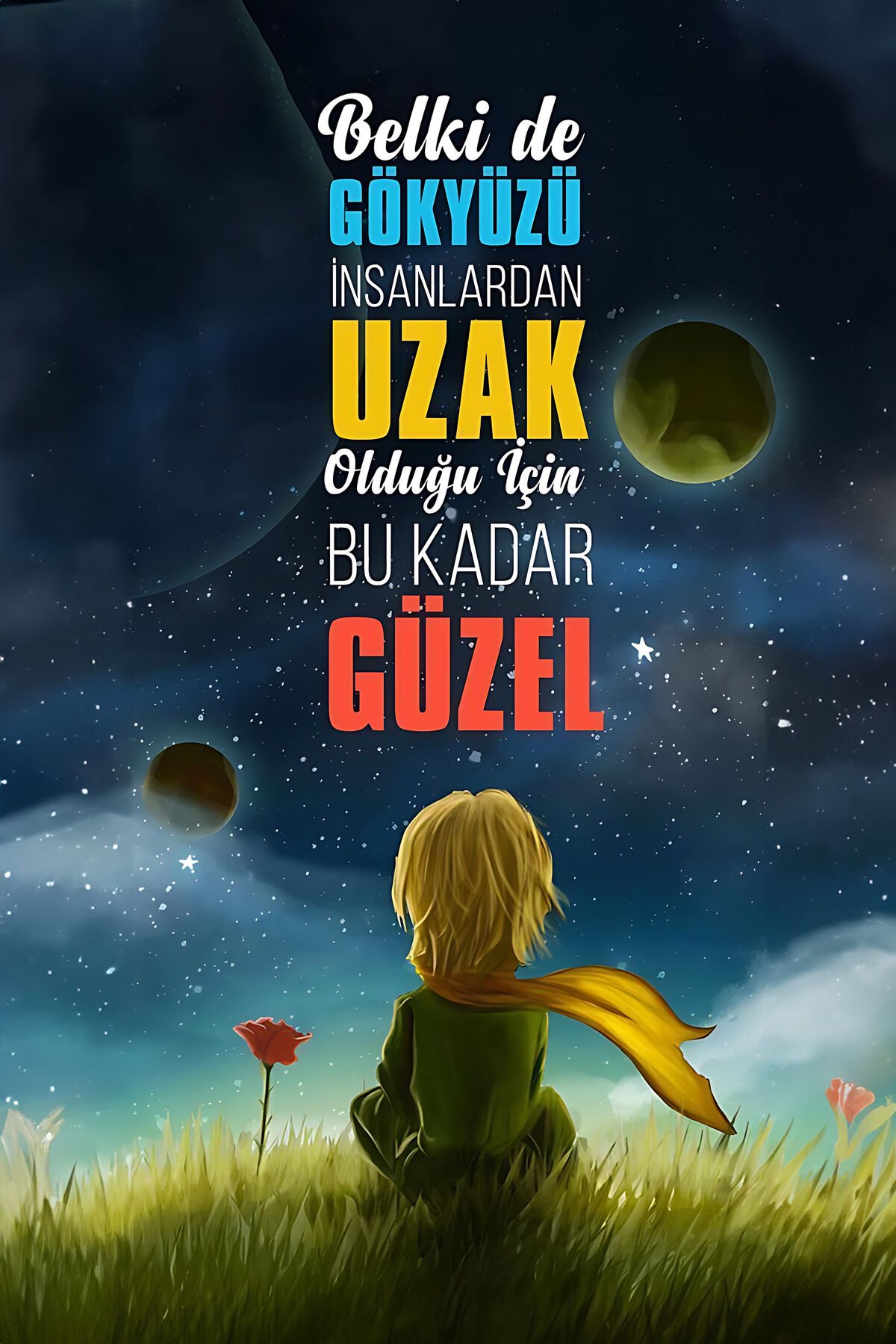 Belkide gökyüzü insanlardan uzak Retro Ahşap Poster Tablo Dekor