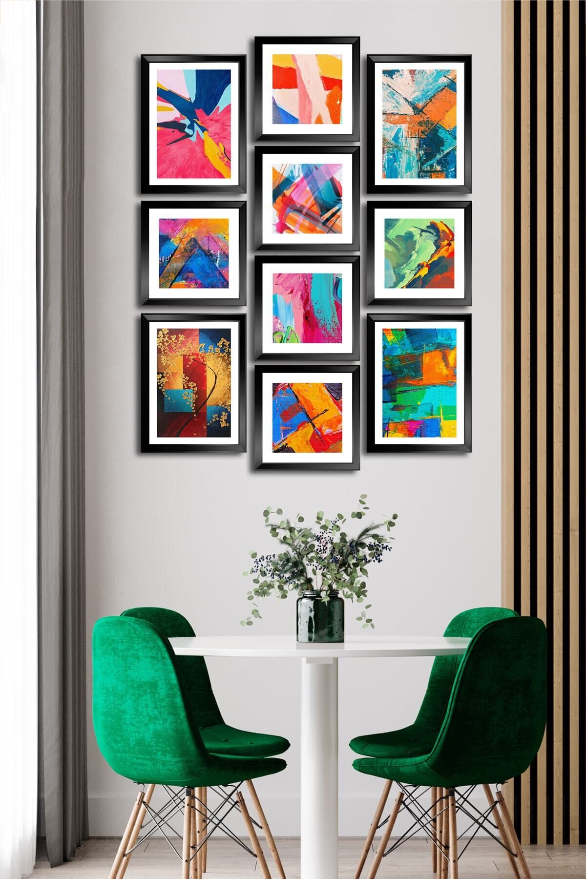 10 Parçalı Çerçeve Görünümlü Mdf Tablo Seti Flm011