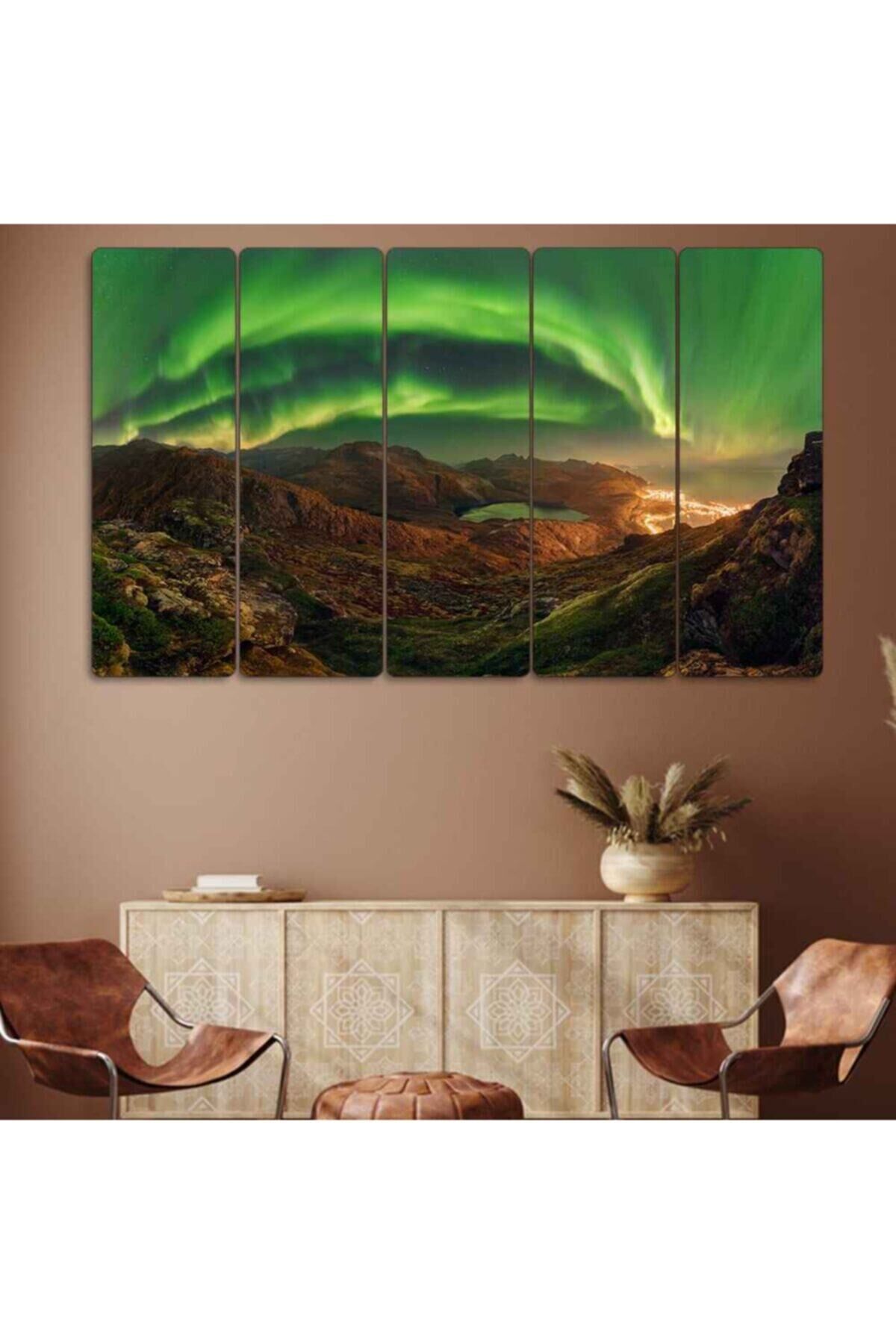 Kuzey Işıkları - 5 Parçalı Tablo