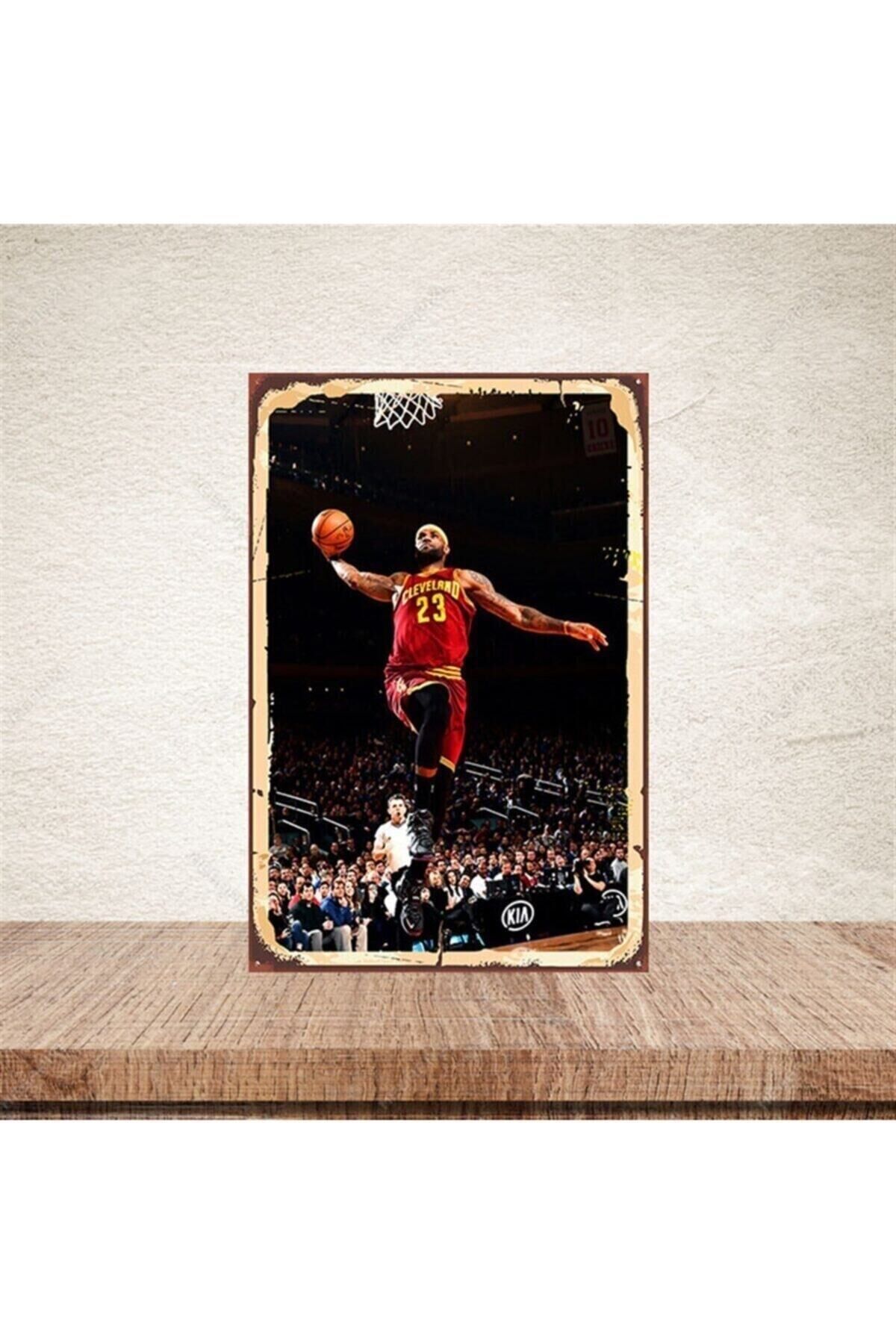 Lebron James 20-30 Cm Retro Ahşap Poster