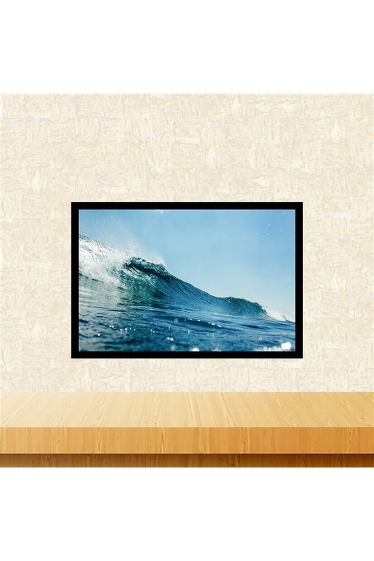 Deniz Dalgası Tasarımlı 20-30 Cm Retro Ahşap Tablo Tkfx6001