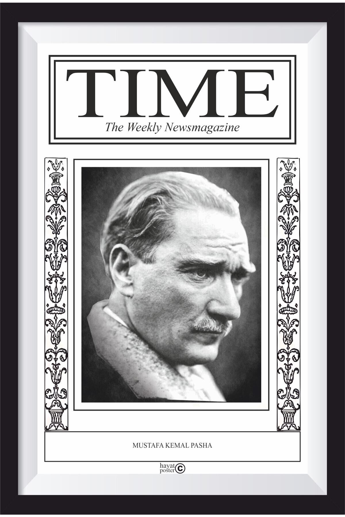 Time Dergisi Atatürk Kapağı Retro Ahşap Poster-2