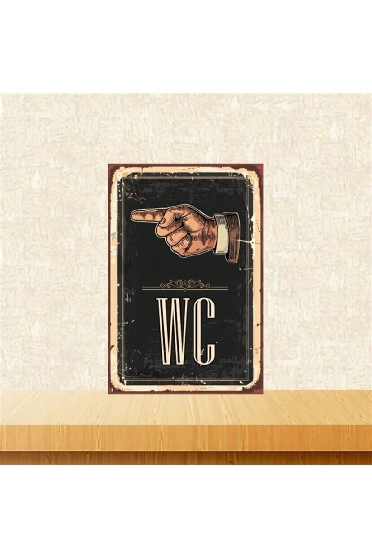 Wc Sağ 20-30 Cm Retro Ahşap Tablo Tkfx4878