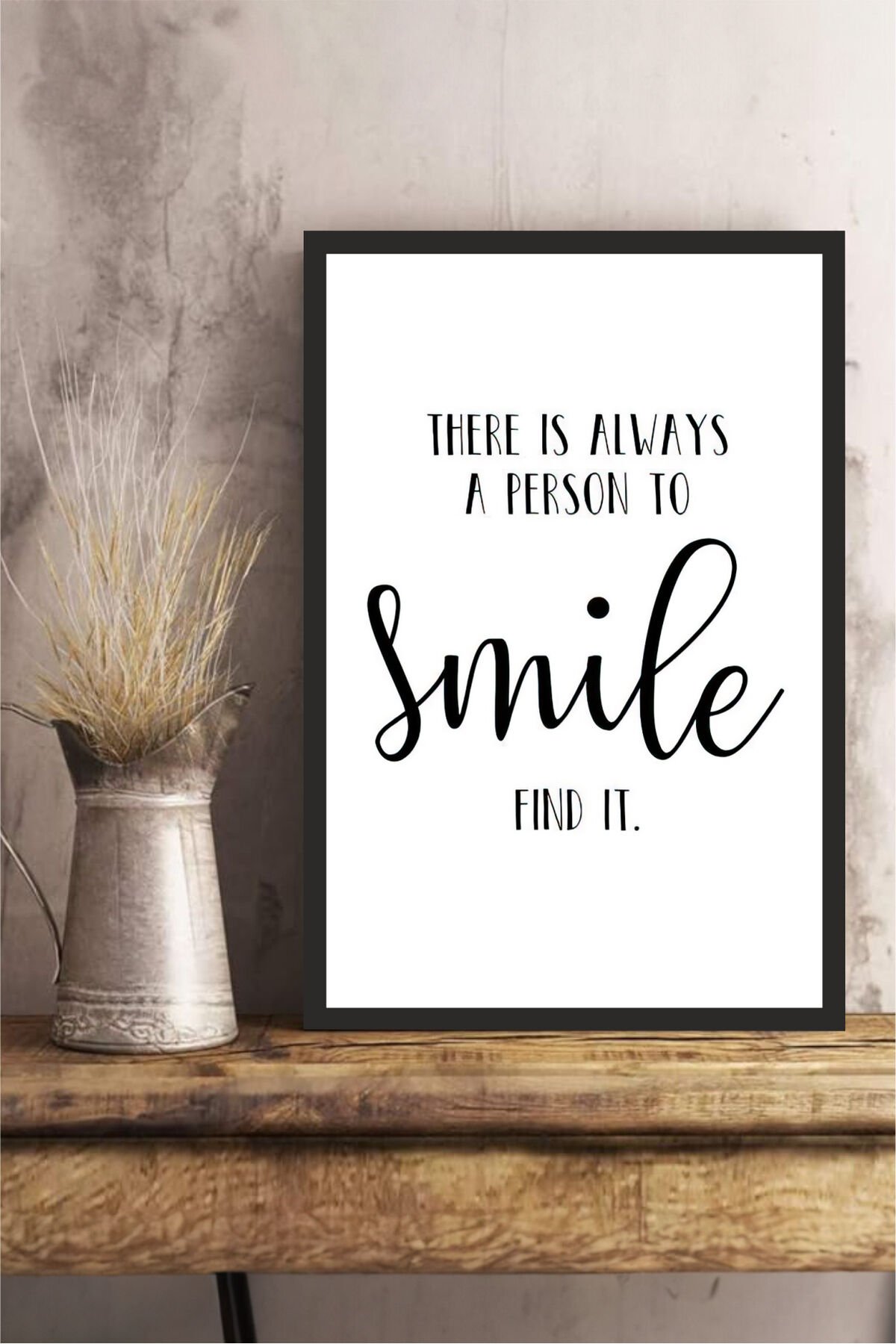 motto yazılı çerçeve görünümlü mdf tablo