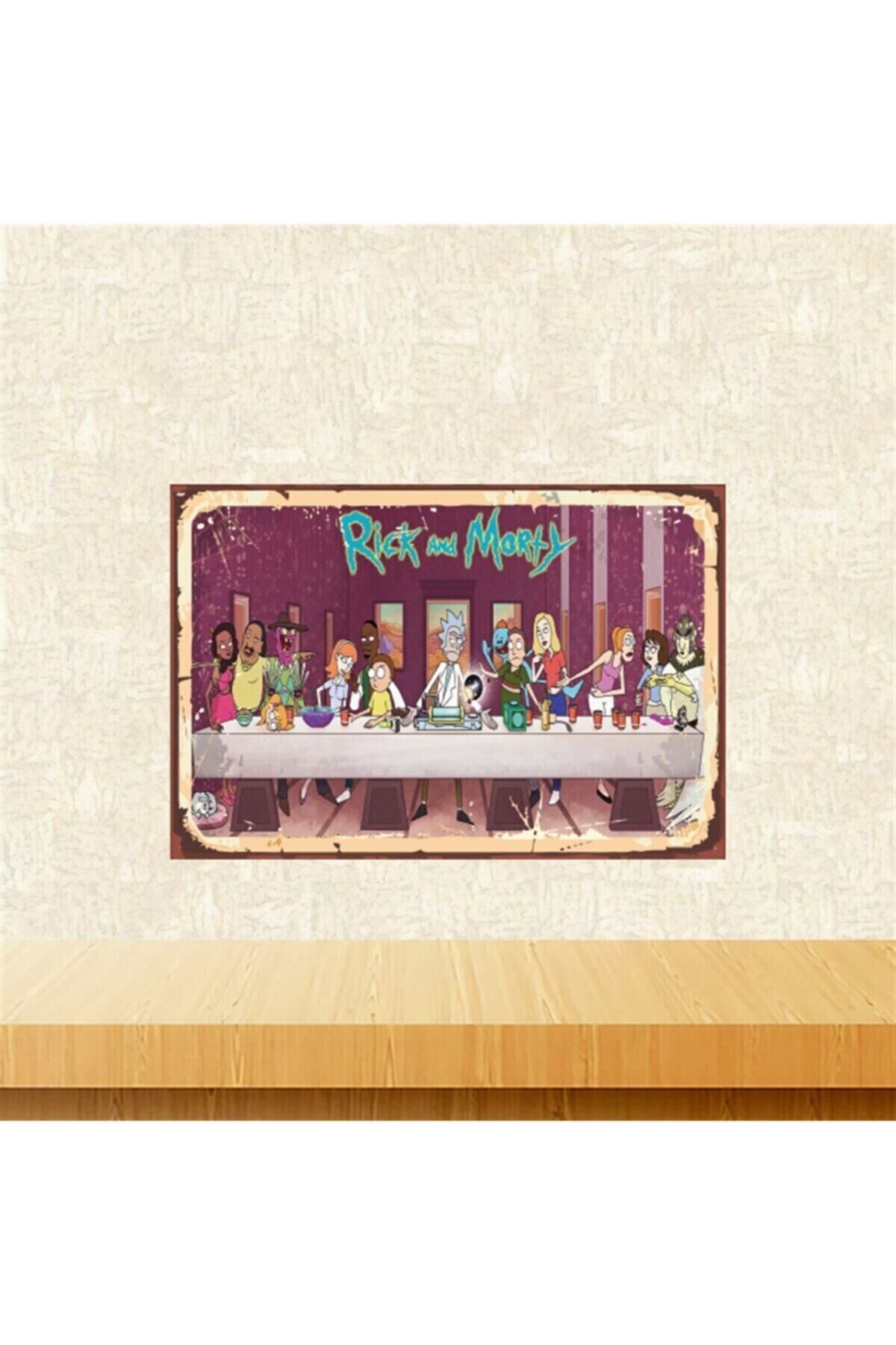Rick And Morty Tasarımlı 20-30 Cm Retro Ahşap Tablo Tkfx5664