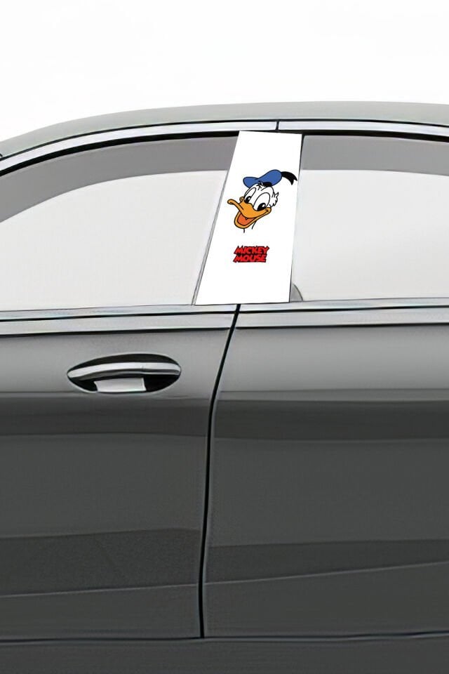 Araç Kapı Direk Kaplama Folyosu Desenli (Sağ Sol Takım) (2 Adet) - 22x50 Cm