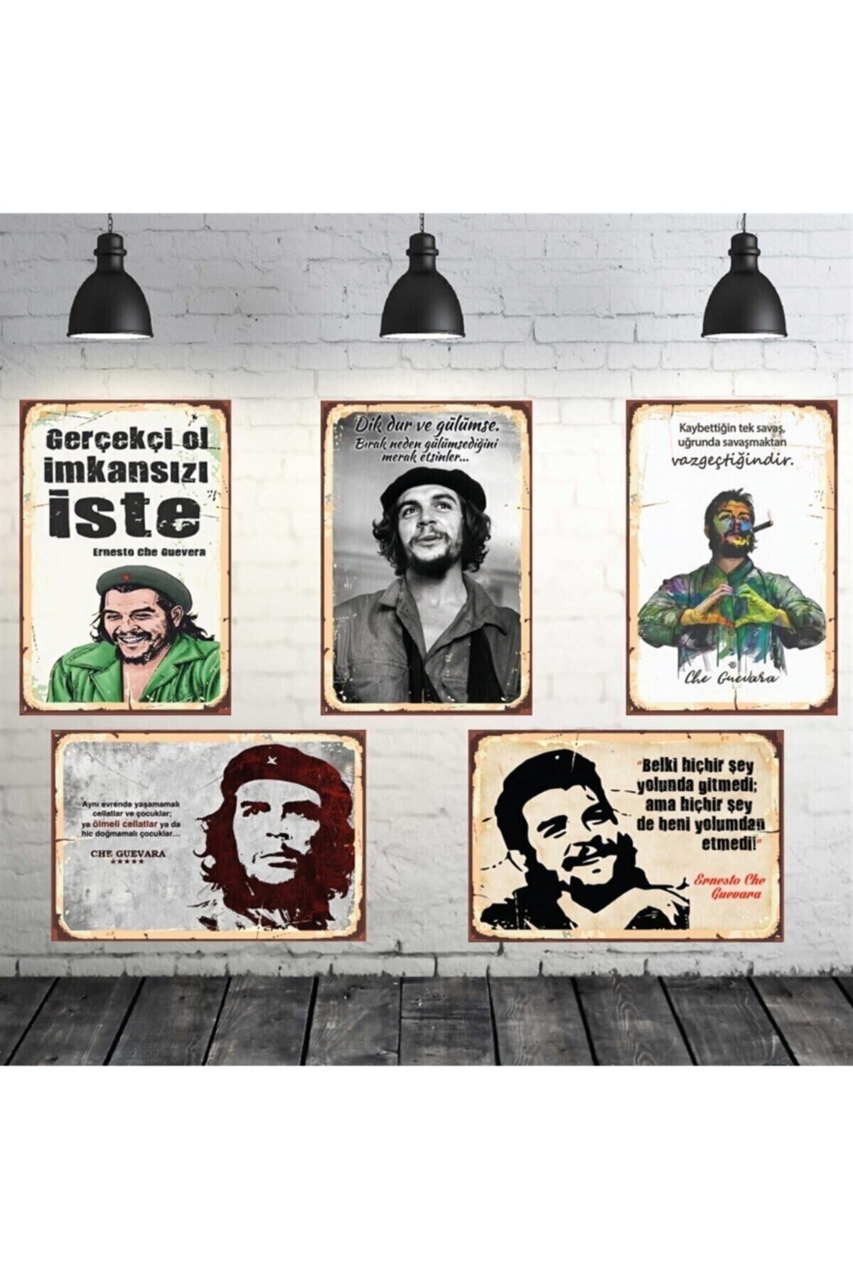 Che Guevara Temalı 5 Adet 20-30 Cm Mdf Tablo Seti Stk1045