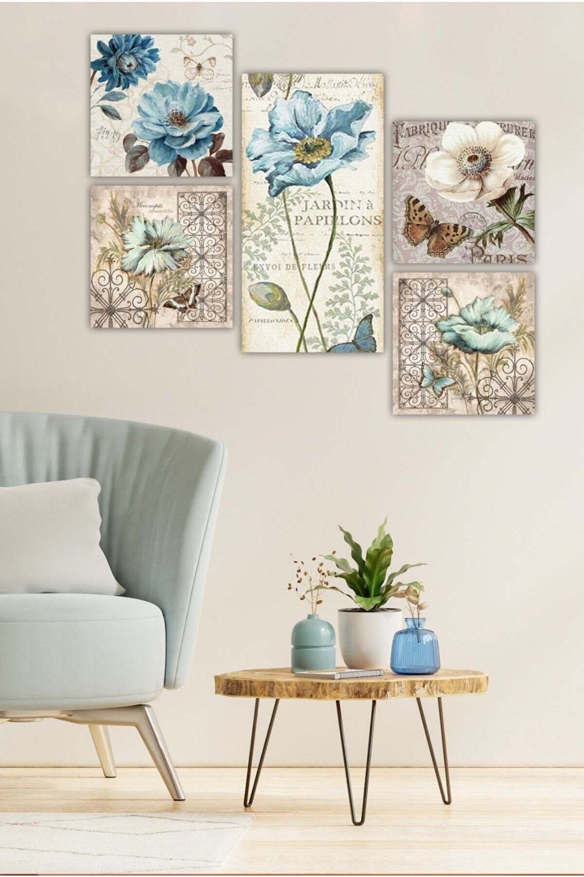 Collage Style 5 Parçalı MDF Tablo ATF182