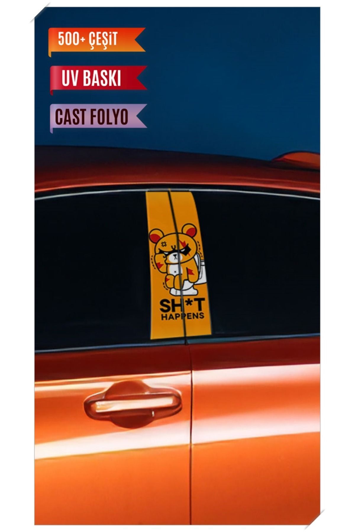 Araç Kapı Direk Kaplama Folyosu Desenli (Sağ Sol Takım) (2 Adet) - 22x50 Cm