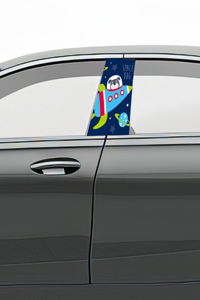 Araç Kapı Direk Kaplama Folyosu Desenli (Sağ Sol Takım) (2 Adet) - 22x50 Cm