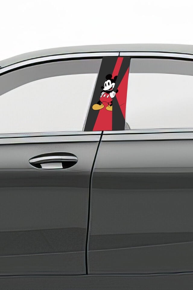 Araç Kapı Direk Kaplama Folyosu Desenli  Sağ Sol Takım 2 Adet  22x50 cm