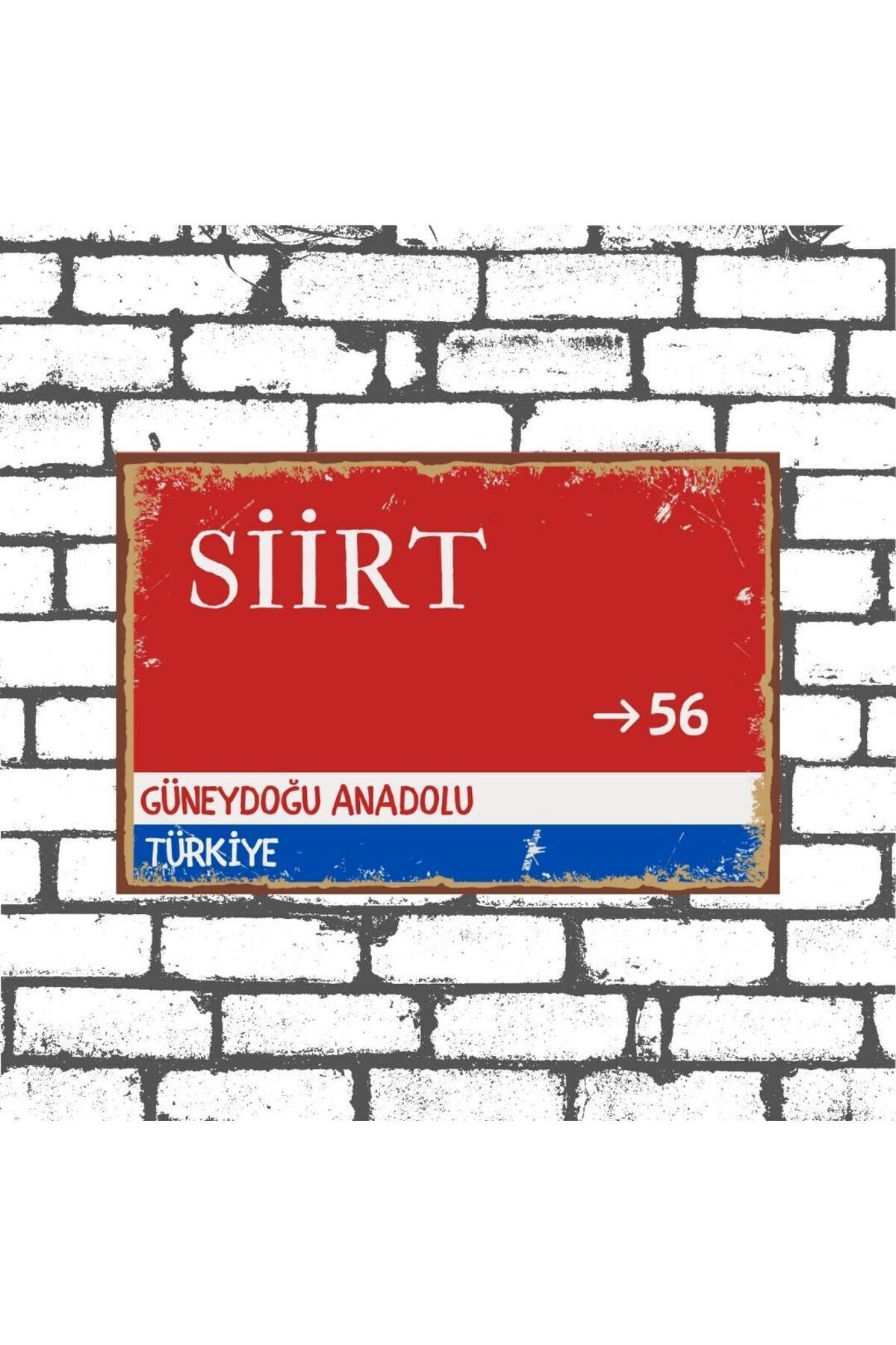 Siirt Sokak Tabelası Görselli Ahşap Poster 20x30cm