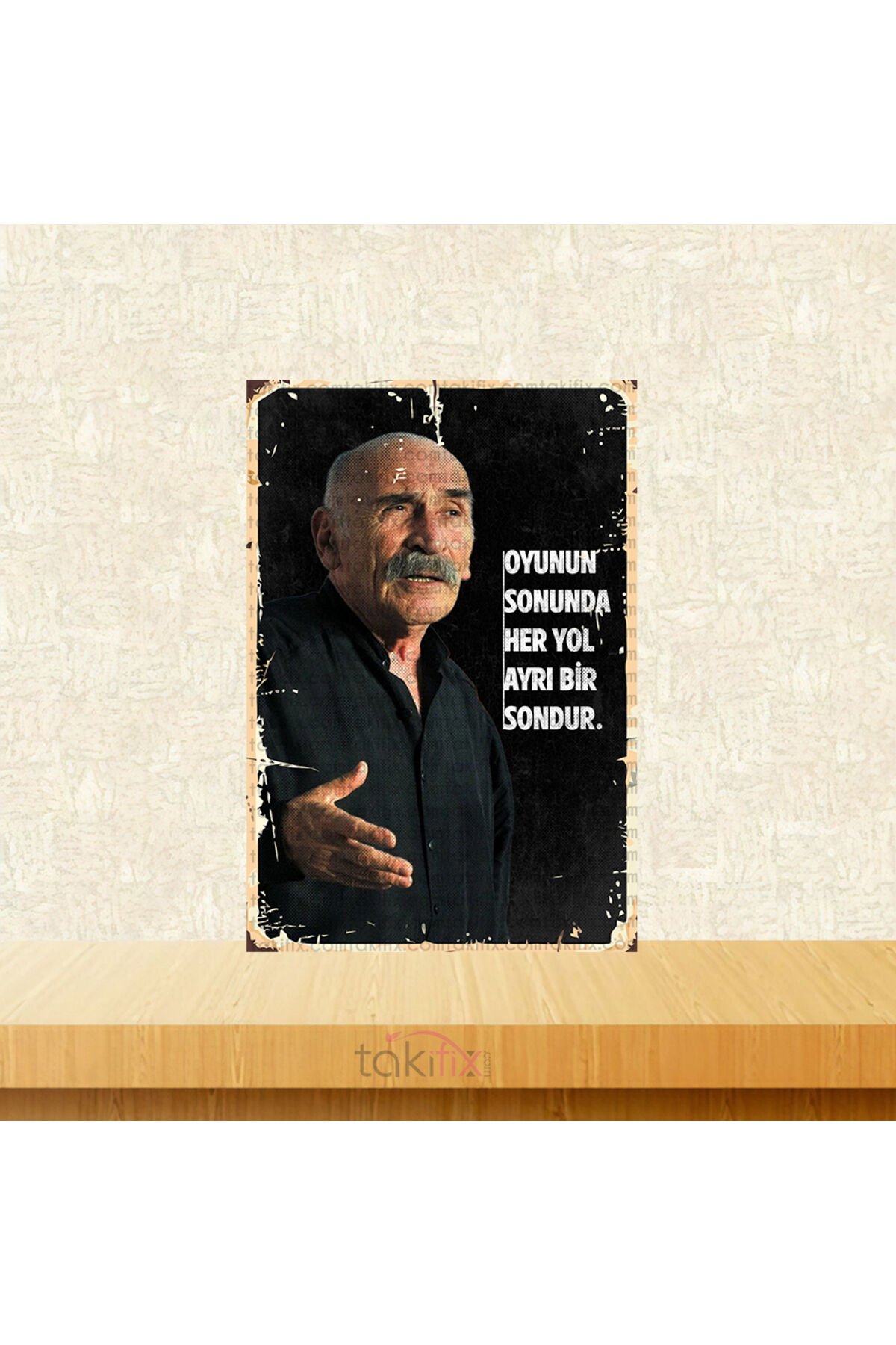 Oyunun Sonunda Her Yol Ayrı Bir Sondur 20x30 Cm Retro Ahşap Tablo