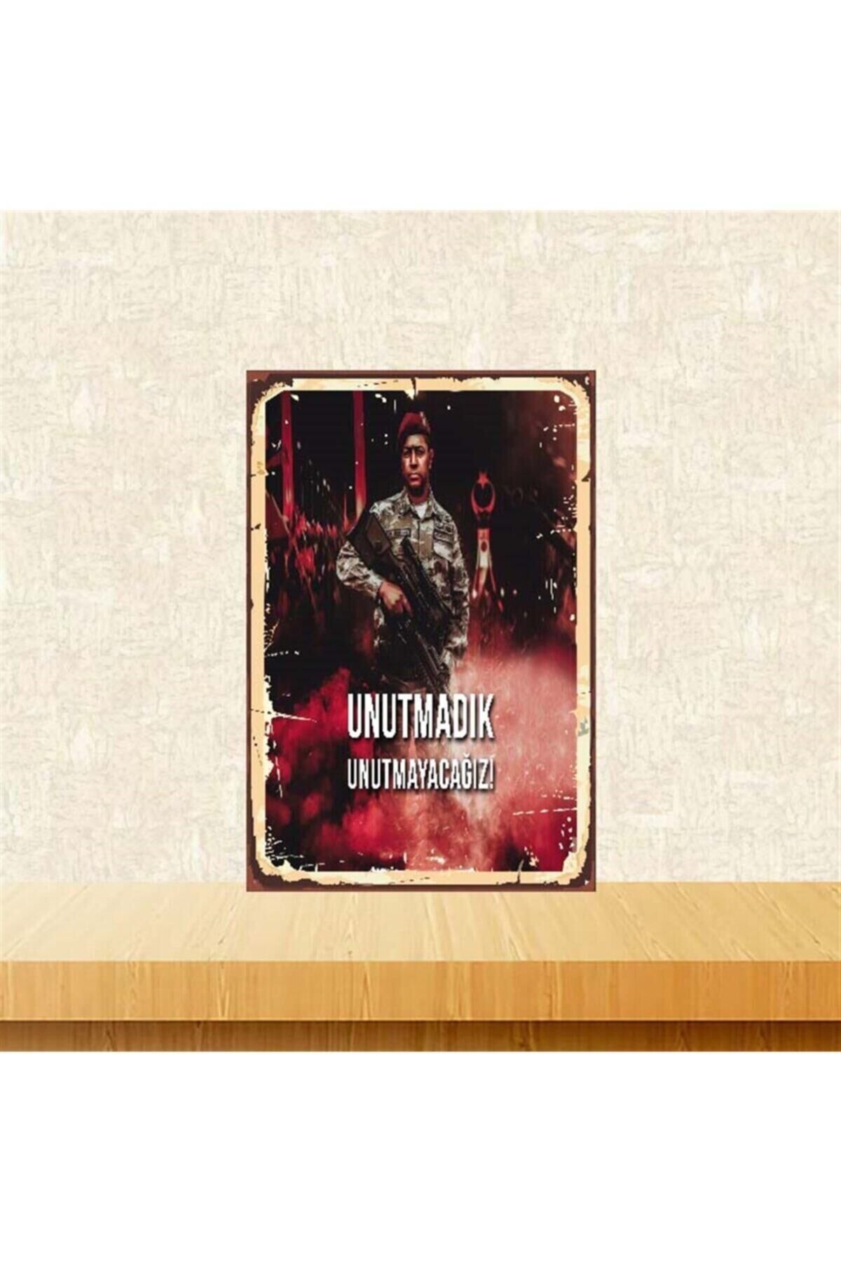 Ömer Halisdemir Unutmadık Unutmayacağız 20-30 cm Retro Ahşap Poster