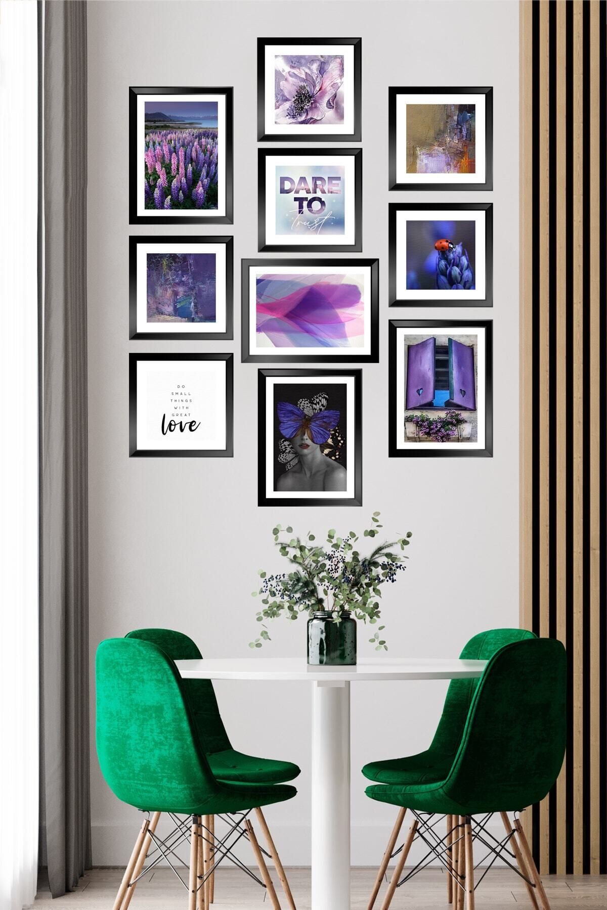 10 Parçalı Çerçeve Görünümlü Mdf Tablo Seti Flm127