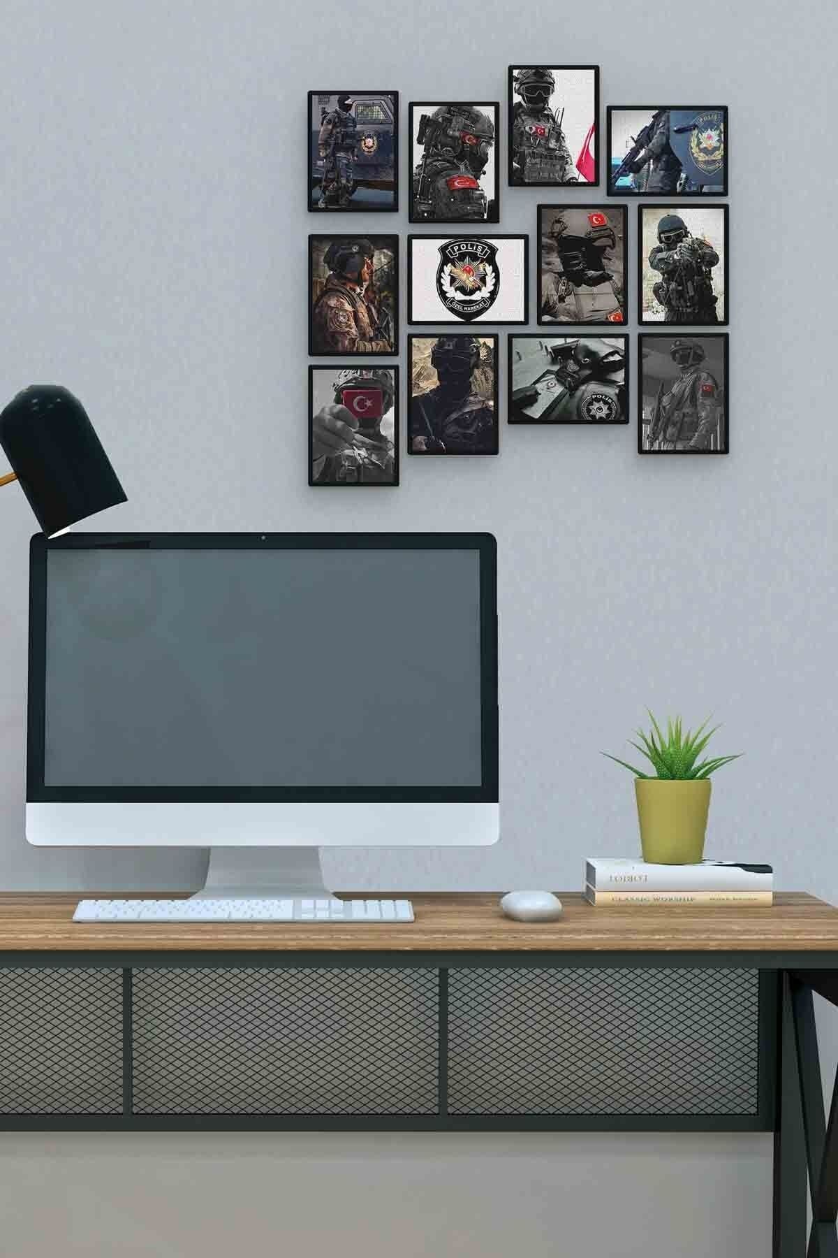 Polis Özel Harekat 12 Parça Mdf (ahşap) Tablo Ofis Boyu