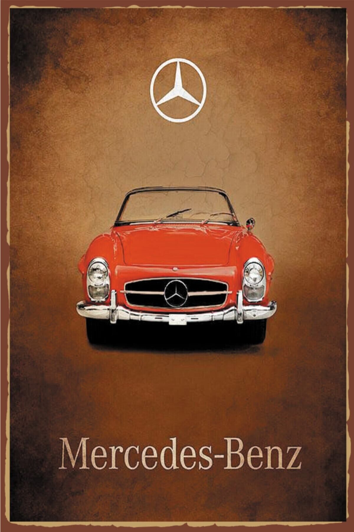 Mercedes Retro Ahşap Poster