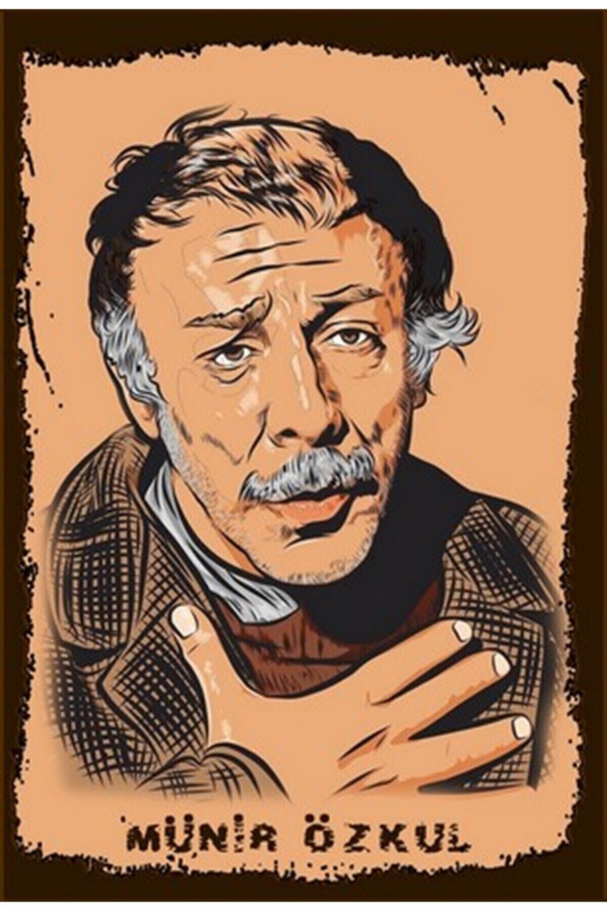 Münir Özkul Ahşap Retro Poster