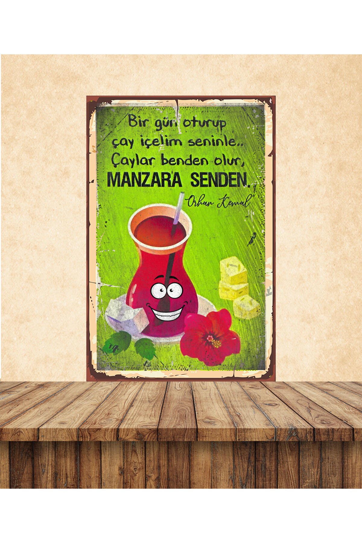 Çay Temalı 1 Adet 20 x 30 CM MDF Duvar Tablosu