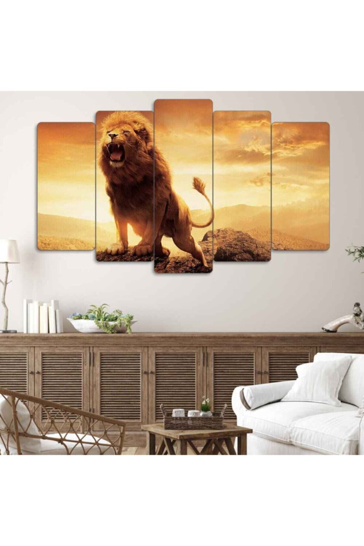 Aslan 5 Parçalı Tablo
