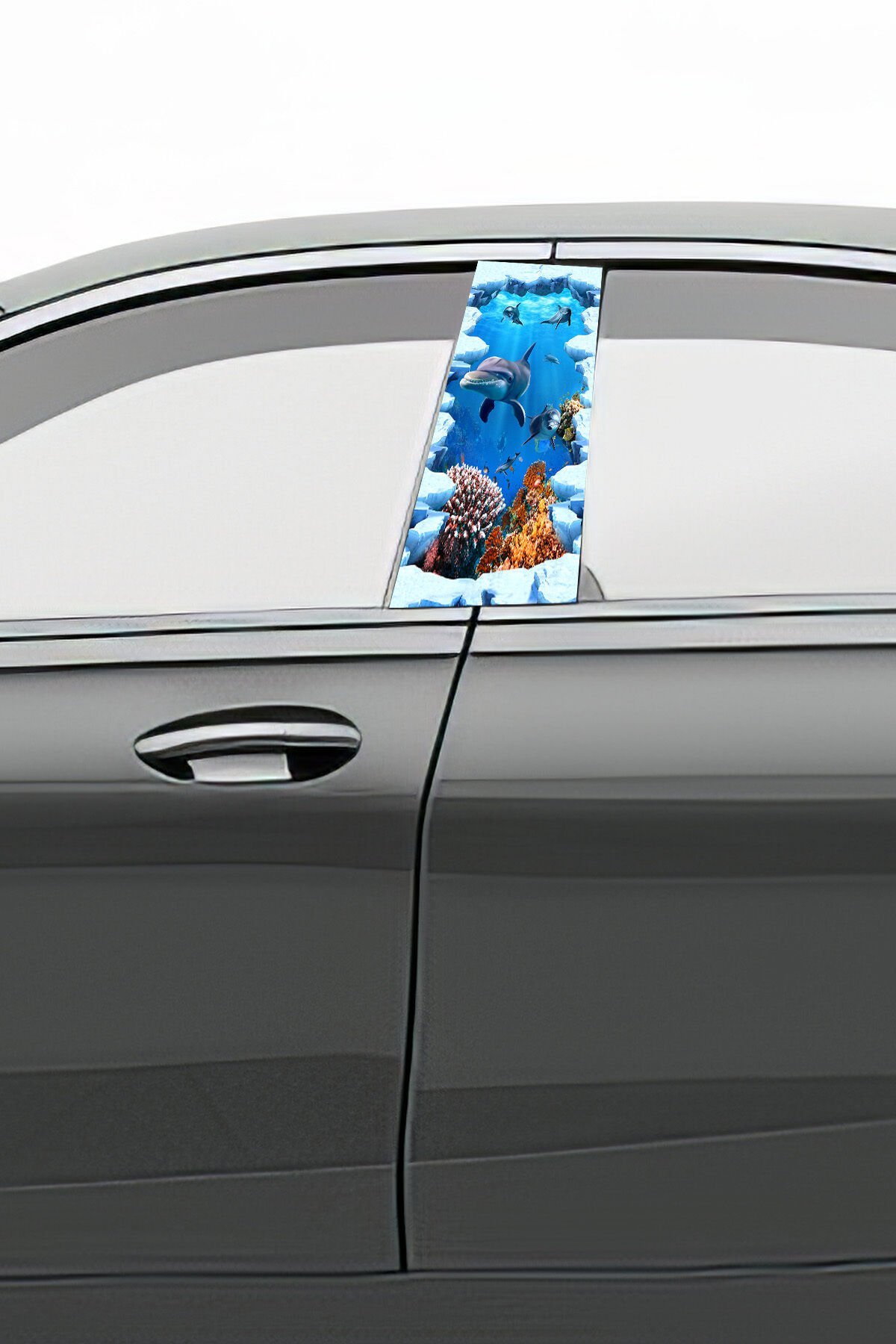 Araç Kapı Direk Kaplama Folyosu Desenli (Sağ Sol Takım) (2 Adet) - 22x50 Cm