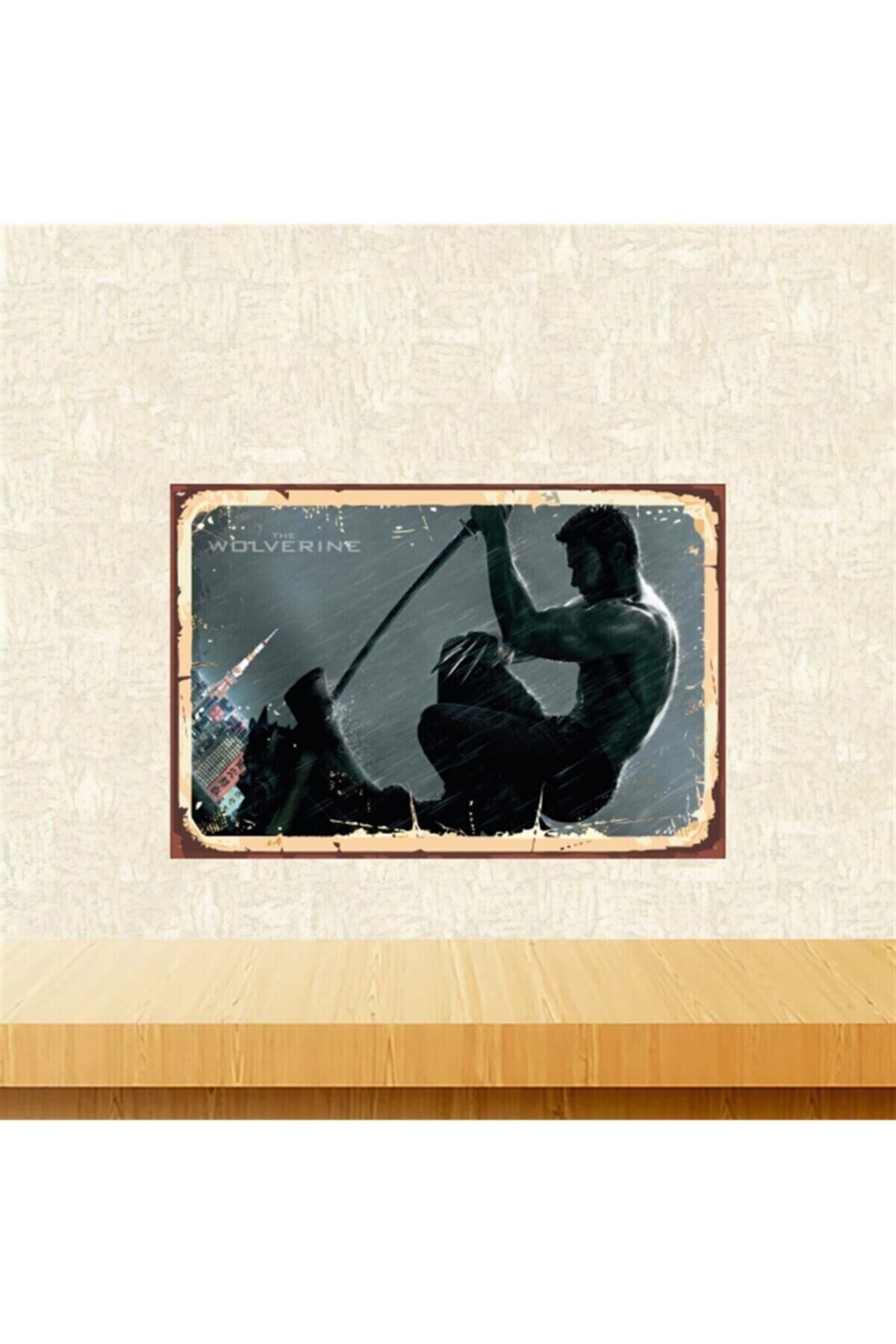 The Wolverine Tasarımlı 20-30 cm Retro Ahşap Tablo Tkfx5631