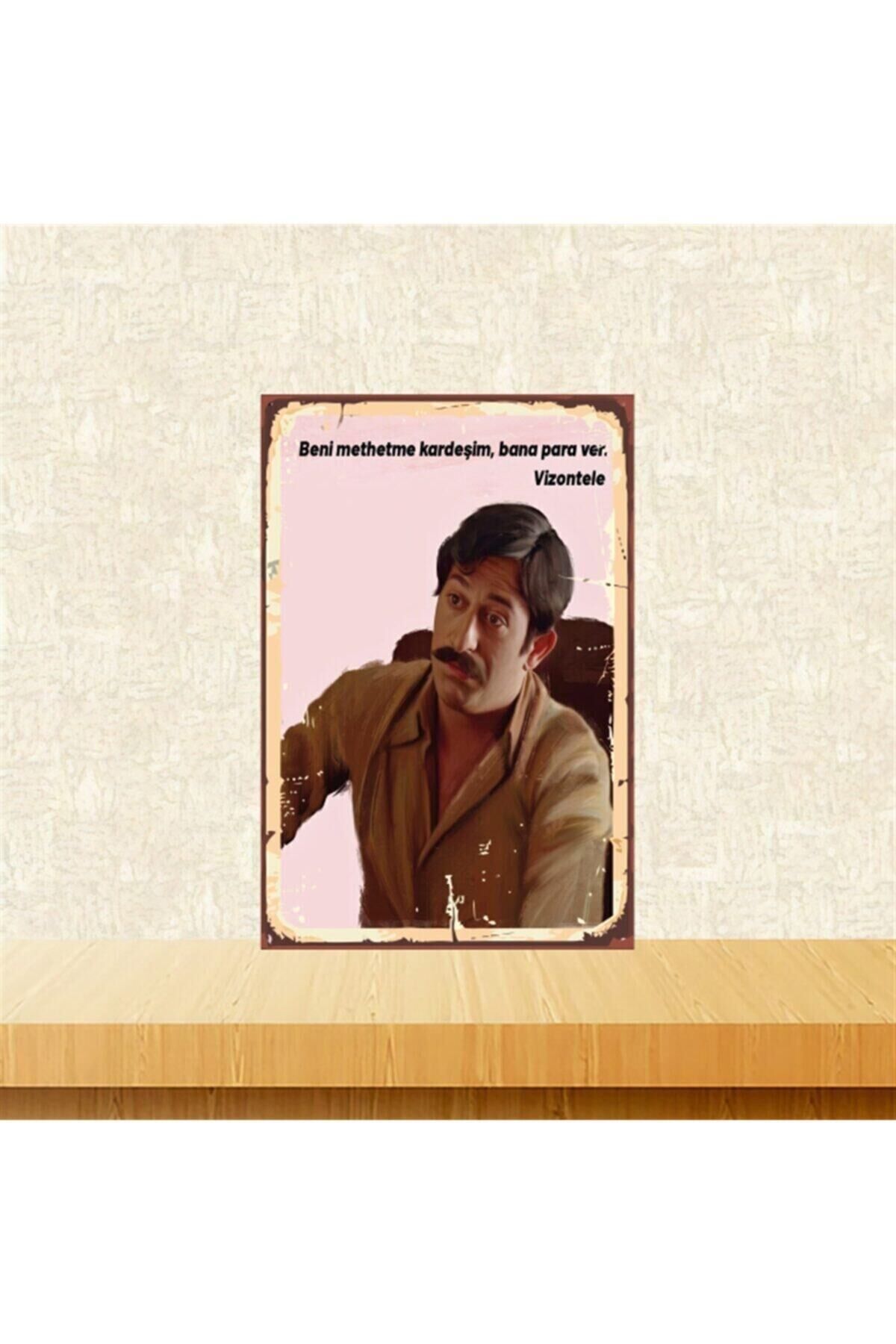 Bana Para Ver Vizontele Replik Tasarımlı 20-30 Cm Retro Ahşap Tablo Tkfx6049