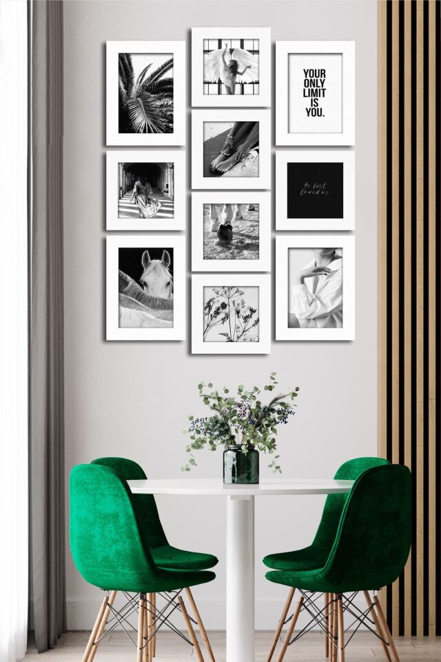 10 Parçalı Çerçeve Görünümlü Mdf Tablo Seti Flm030