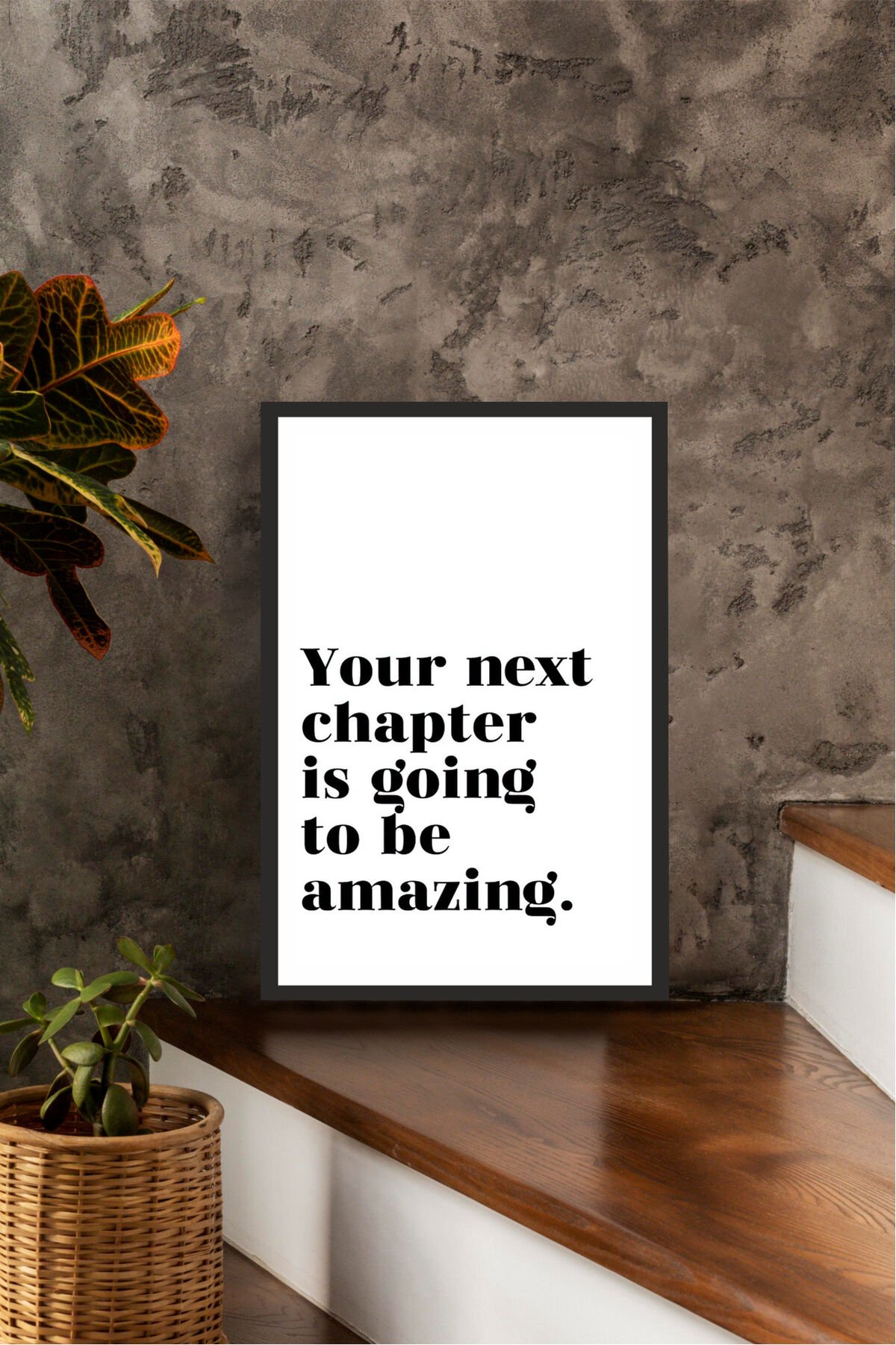 motto yazılı çerçeve görünümlü mdf tablo