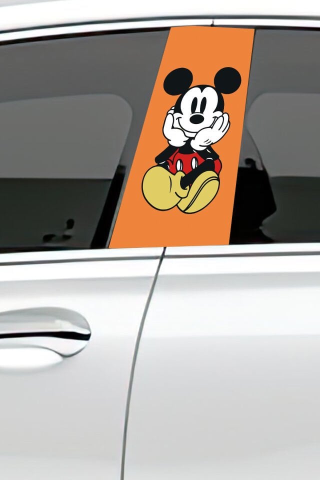 Araç Kapı Direk Kaplama Folyosu Desenli (Sağ Sol Takım) (2 Adet) - 22x50 Cm