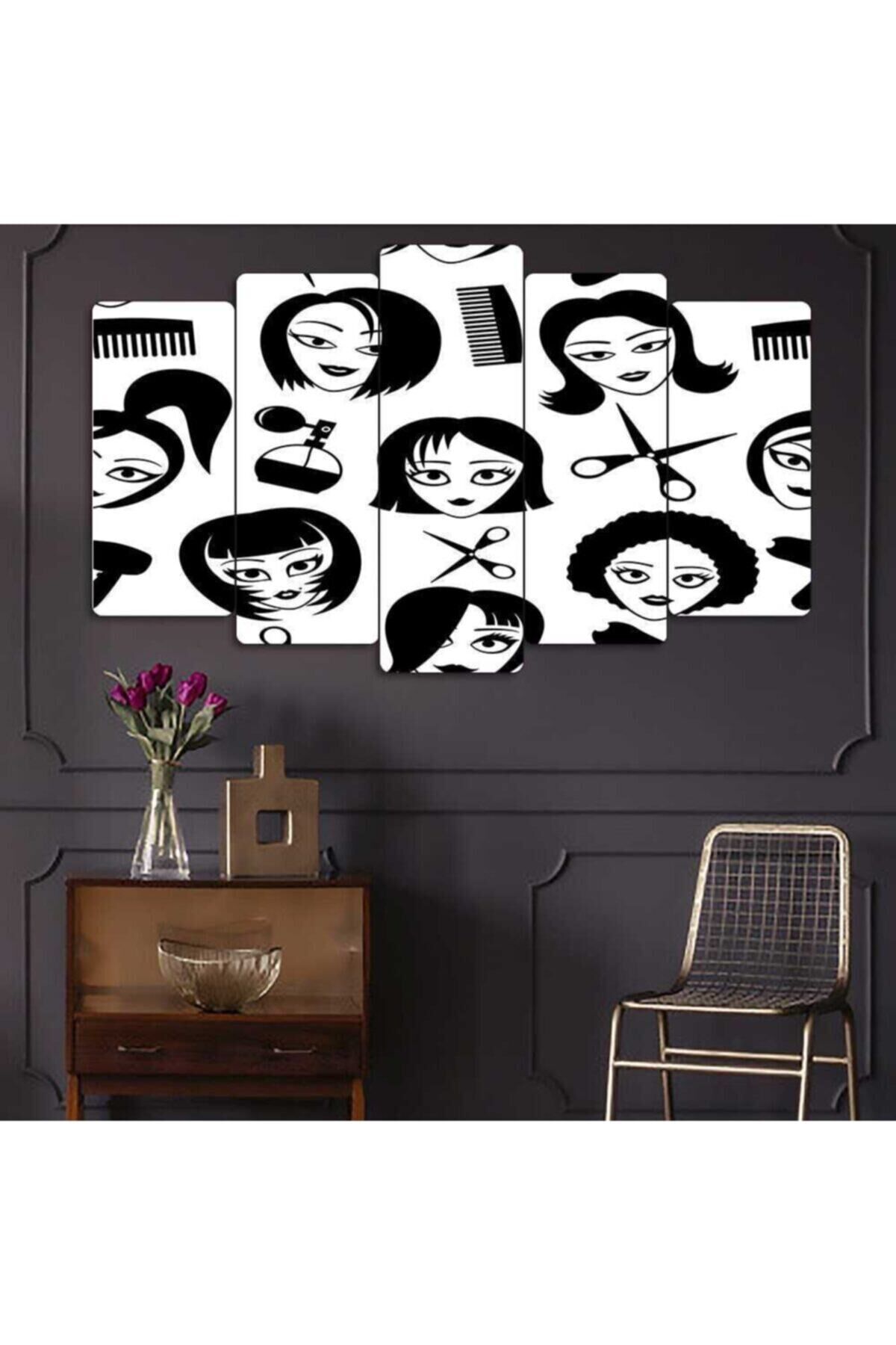 Kadın Kuaförü - 5 Parçalı Tablo