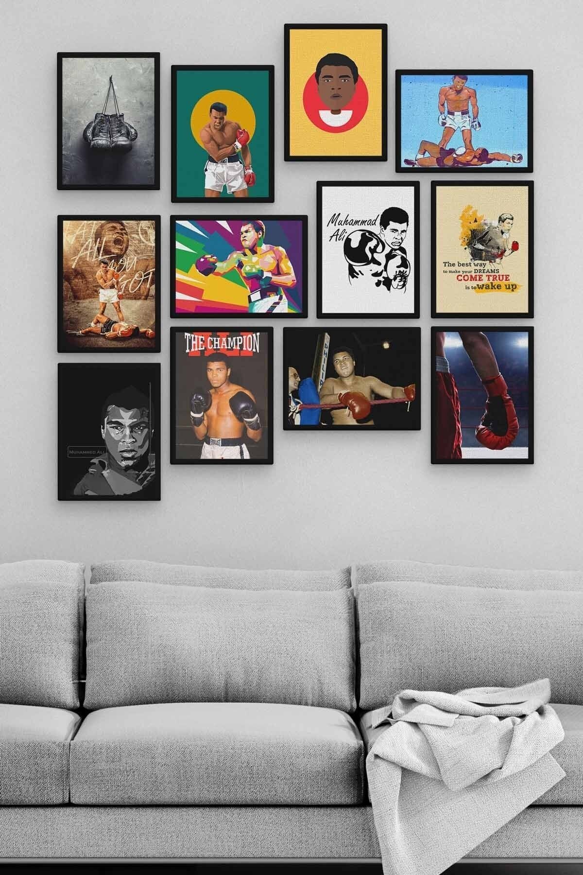 Muhammed Ali 12 Parça Ahşap Mdf Tablo Tgtb1291