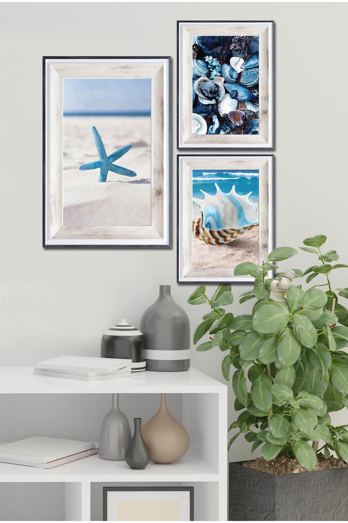 Parçalı Çerçeve Görünümlü Mdf Tablo Seti DNS