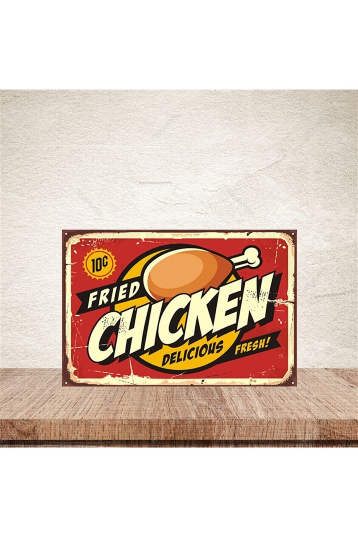 Chicken 20-30 Cm Retro Ahşap Poster