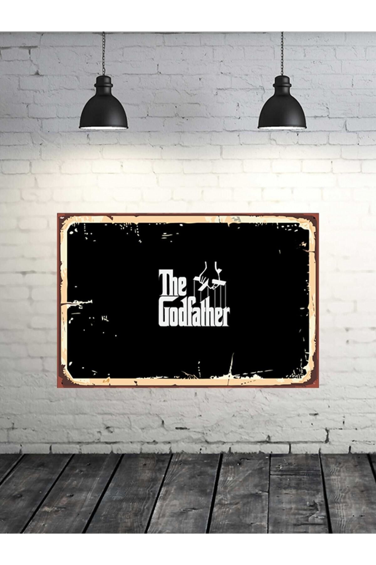 The Godfather Yazılı 20x30 Cm Retro Ahşap Tablo