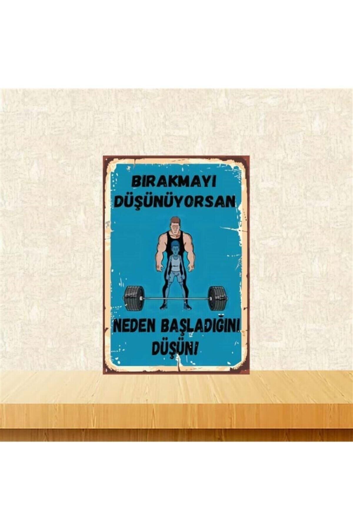 Mavi Neden Başladığını Düşün Retro Ahşap Poster Tkfx4154 20x30 Cm